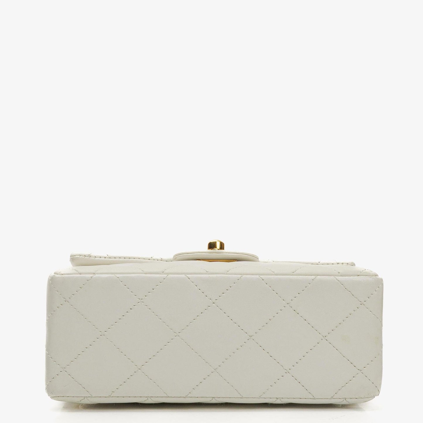 Chanel Mini Square Classic Flap Bag White Quilted Lambskin With 24K Gold-Plated Hardware, 1997-199