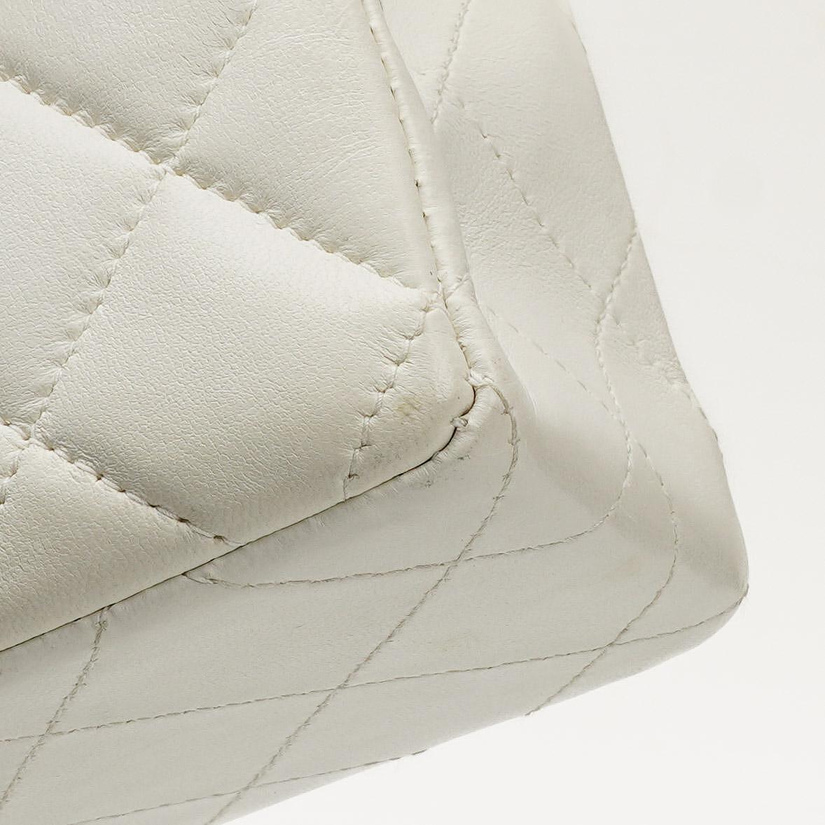 Chanel Mini Square Classic Flap Bag White Quilted Lambskin With 24K Gold-Plated Hardware, 1997-199