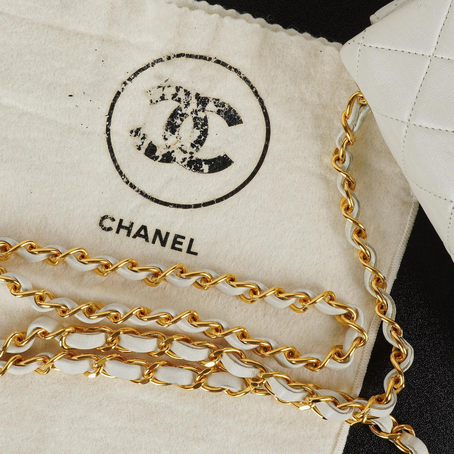 Chanel Mini Square Classic Flap Bag White Quilted Lambskin With 24K Gold-Plated Hardware