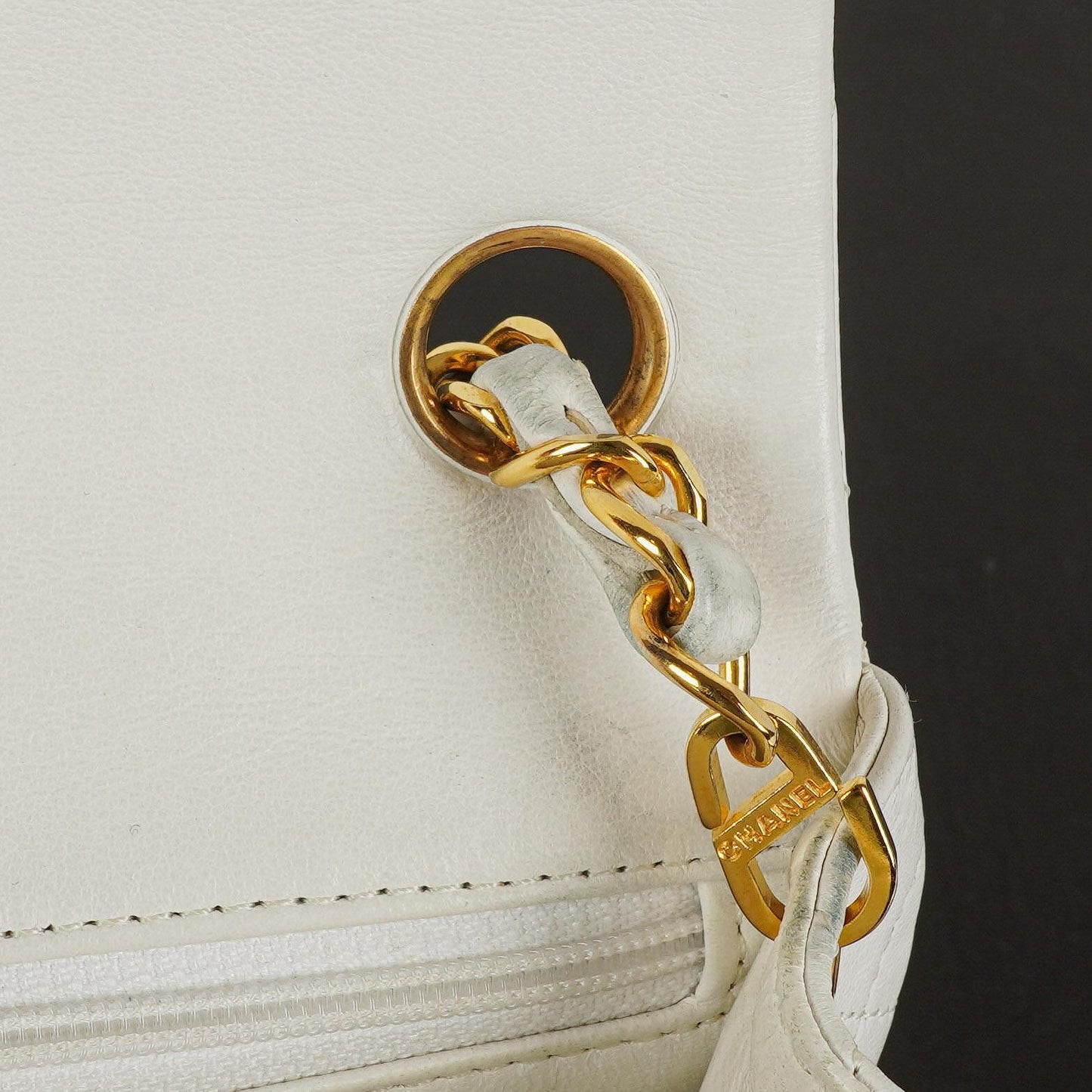 Chanel Mini Square Classic Flap Bag White Quilted Lambskin With 24K Gold-Plated Hardware