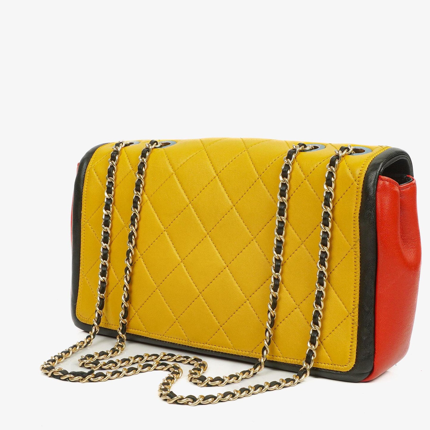 Chanel Multicolor Lambskin Tri-Color Medium Graphic Flap Bag