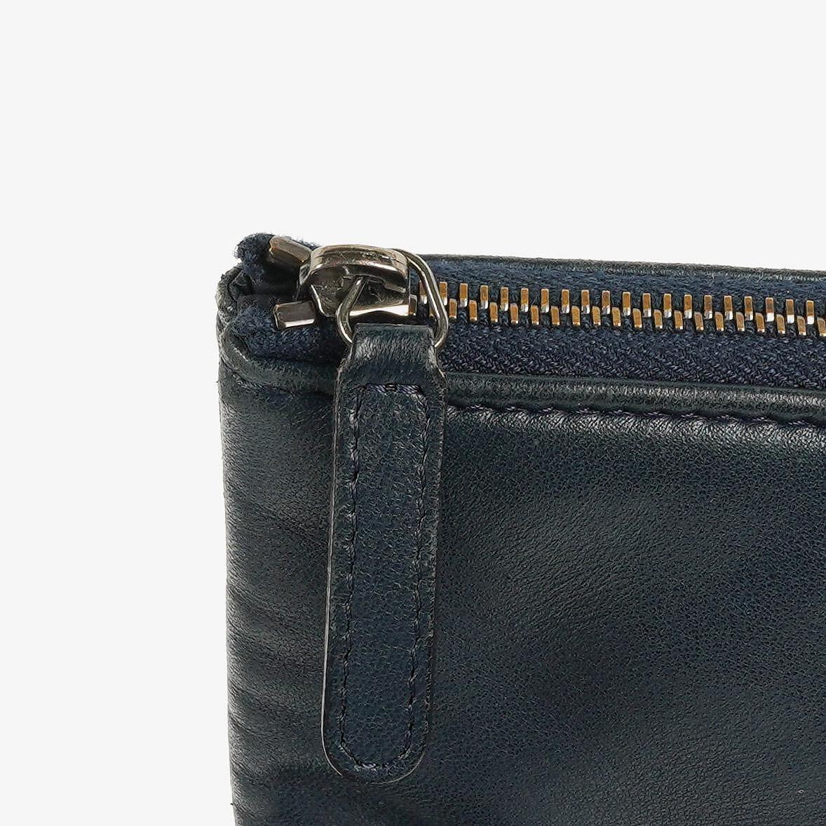 Chanel Navy Lambskin And Olive Green Quilted Patent Leather Large Cosmetic Case, 2014
