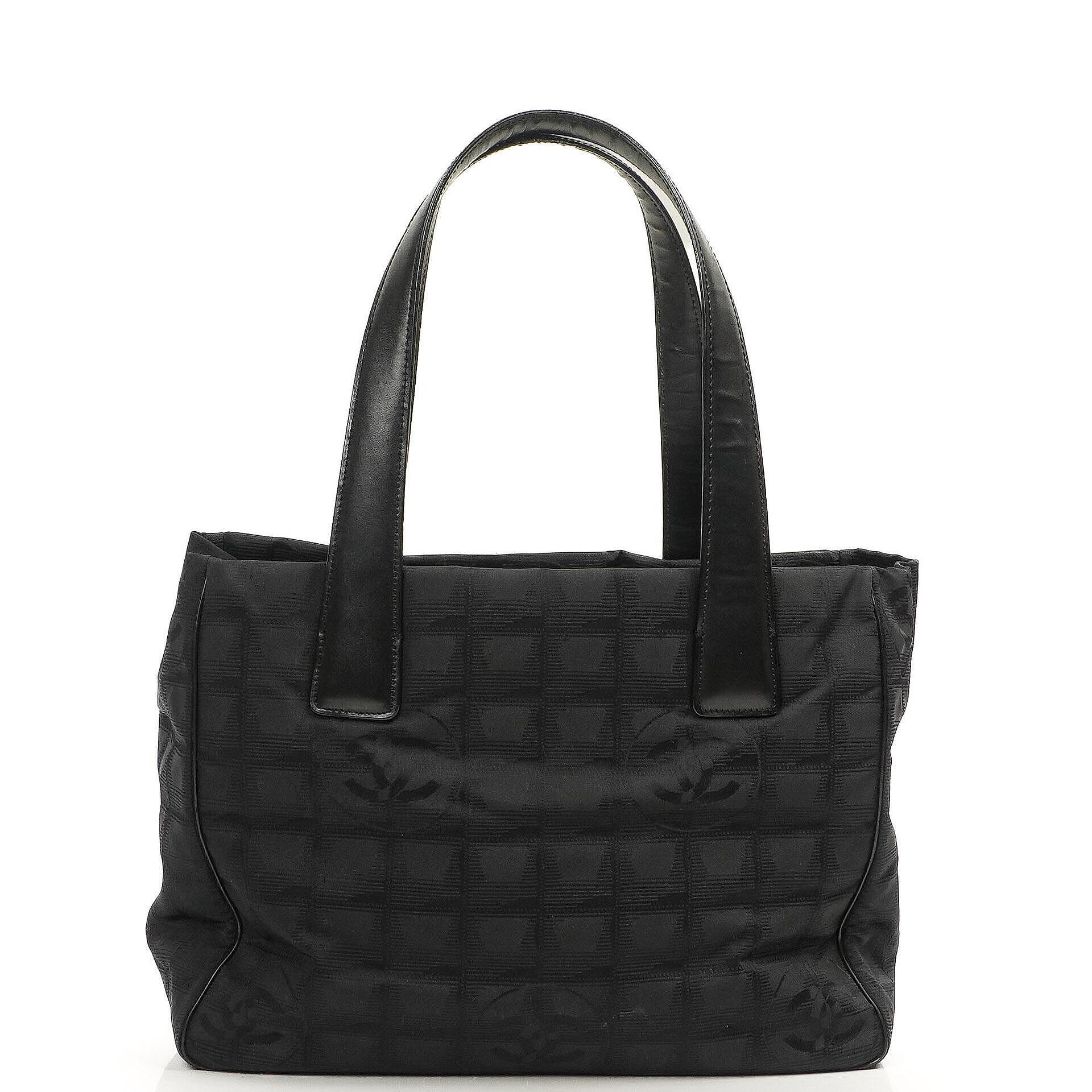 Chanel New Travel Line PM Tote Bag Black Nylon