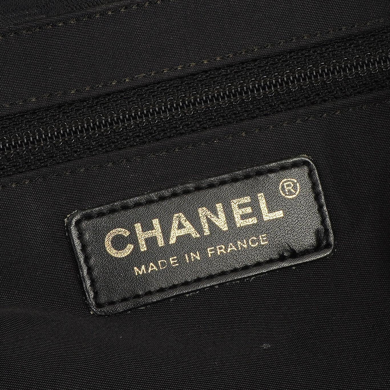 Chanel New Travel Line PM Tote Bag Black Nylon