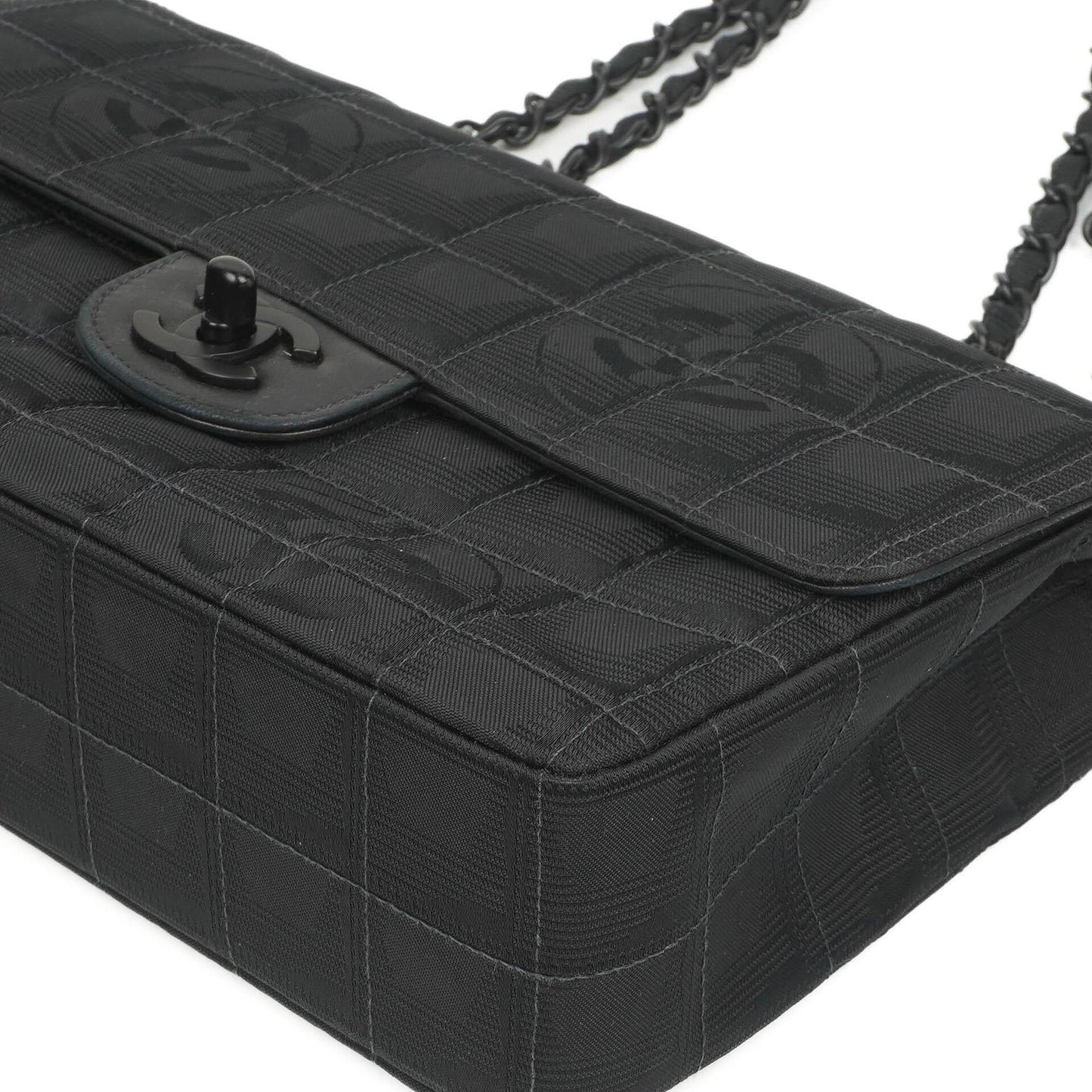Chanel Nylon Travel Line Medium Classic Flap Bag So Black