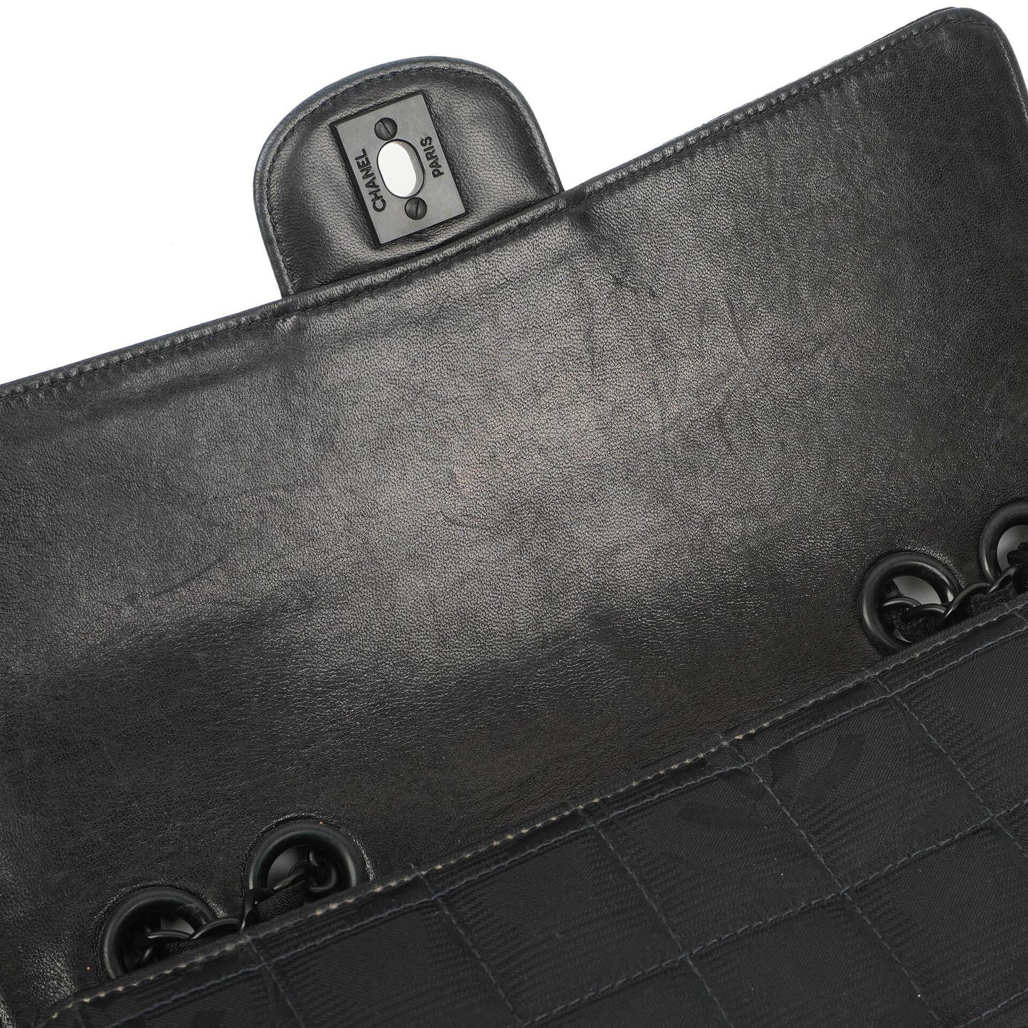 Chanel Nylon Travel Line Medium Classic Flap Bag So Black