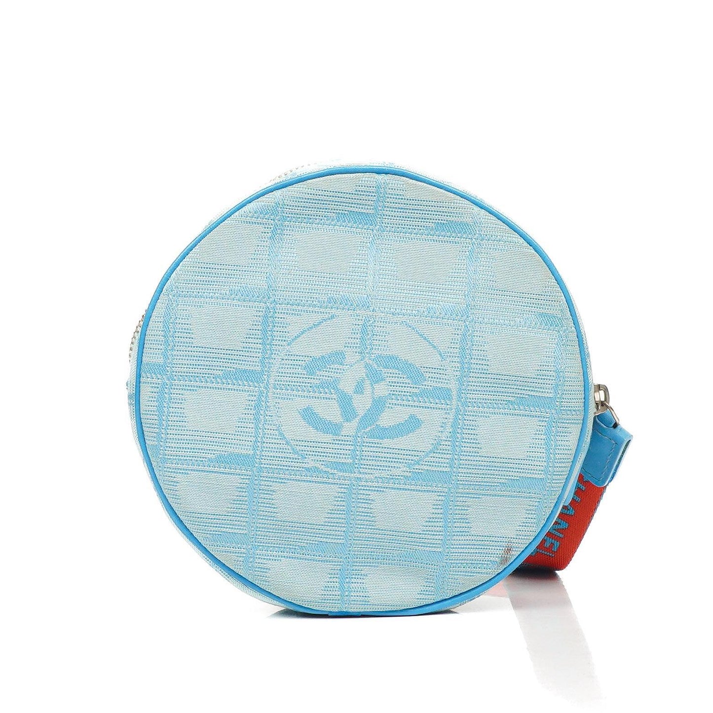Chanel Nylon Travel Round Blue Pouch, 2002-2003