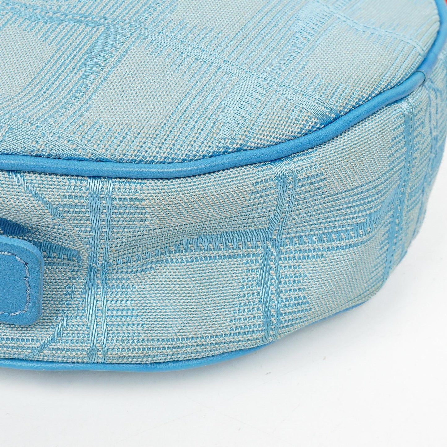 Chanel Nylon Travel Round Blue Pouch, 2002-2003