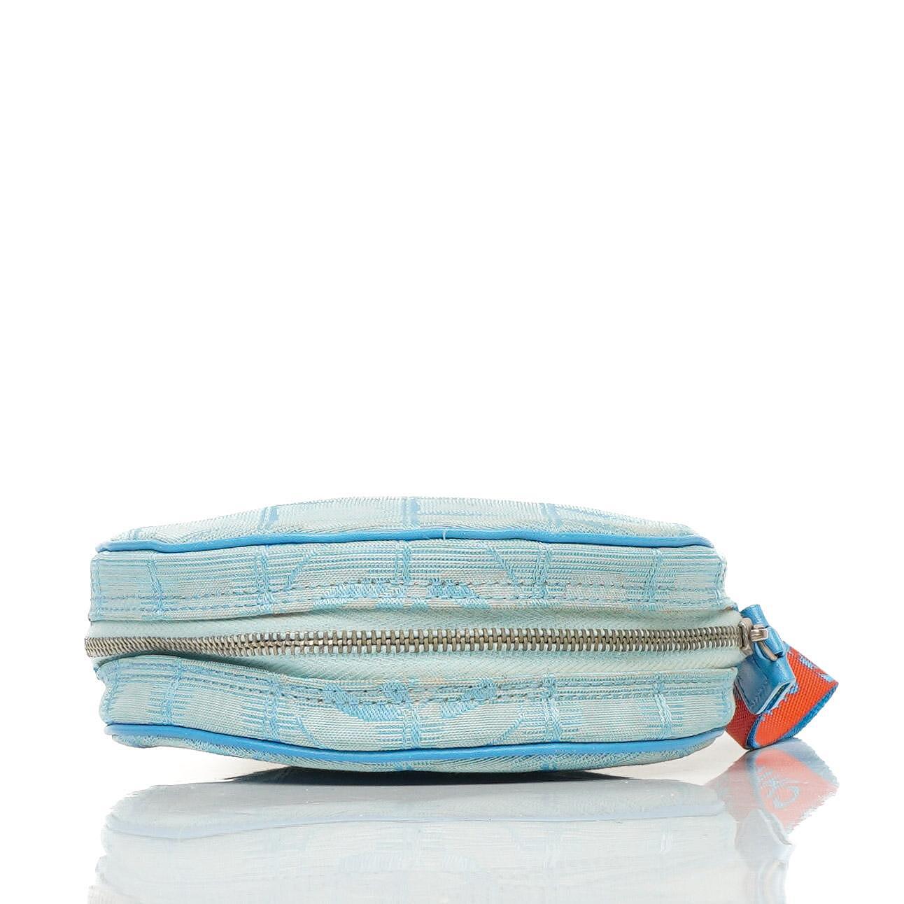 Chanel Nylon Travel Round Blue Pouch, 2002-2003