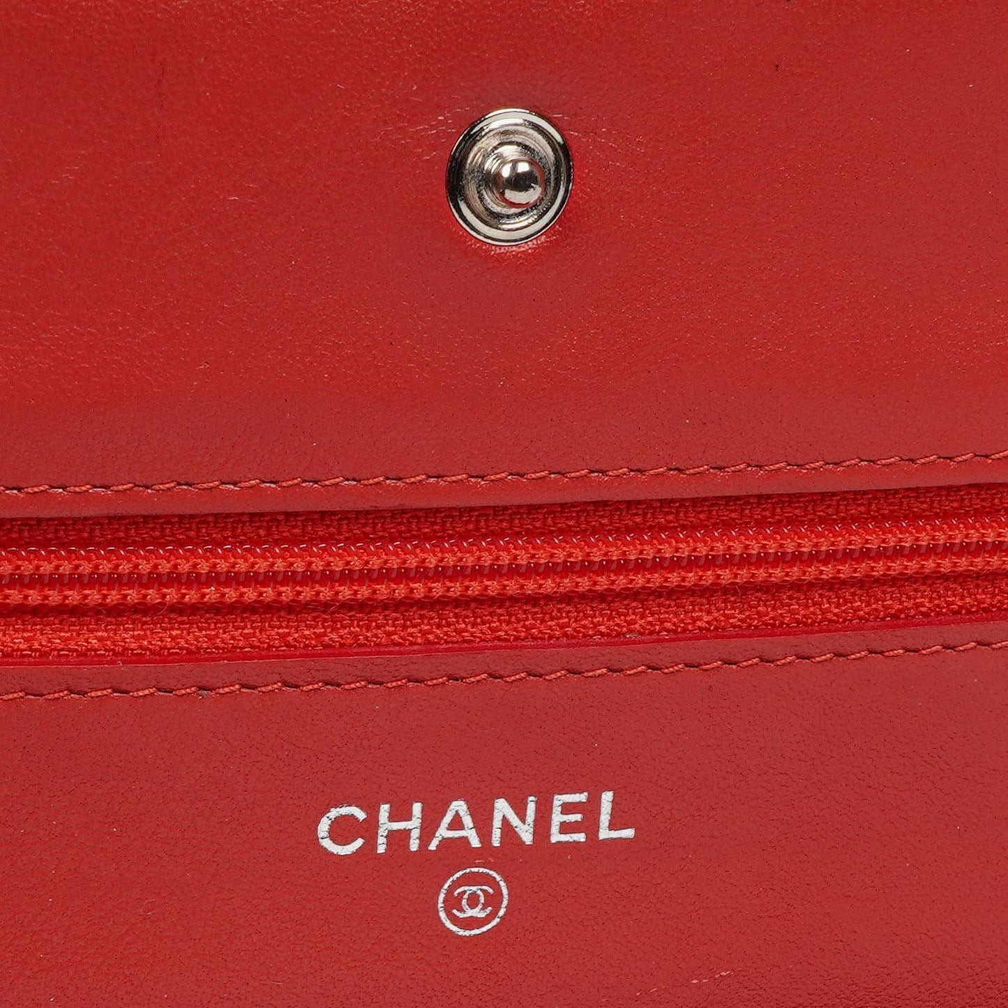 Chanel Orange Quilted Patent Leather Wallet On Chain WOC