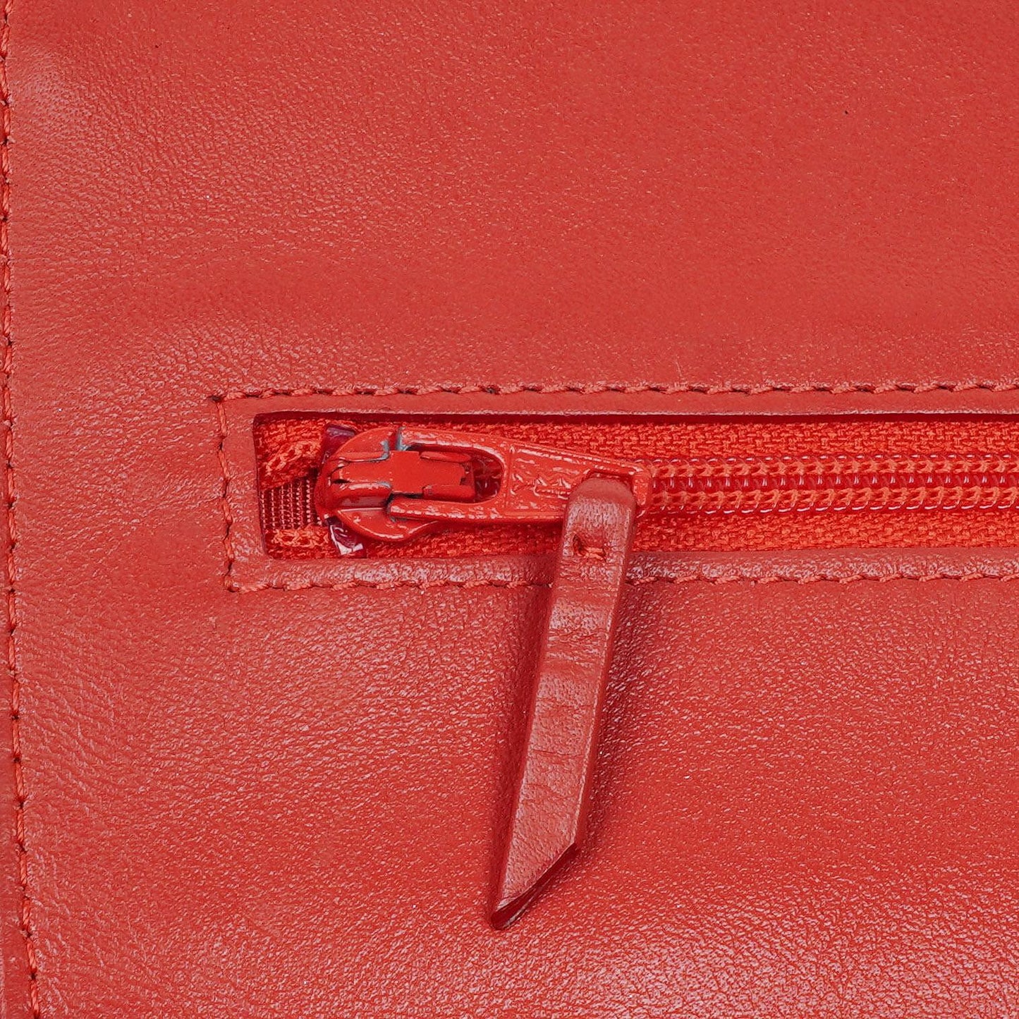 Chanel Orange Quilted Patent Leather Wallet On Chain WOC