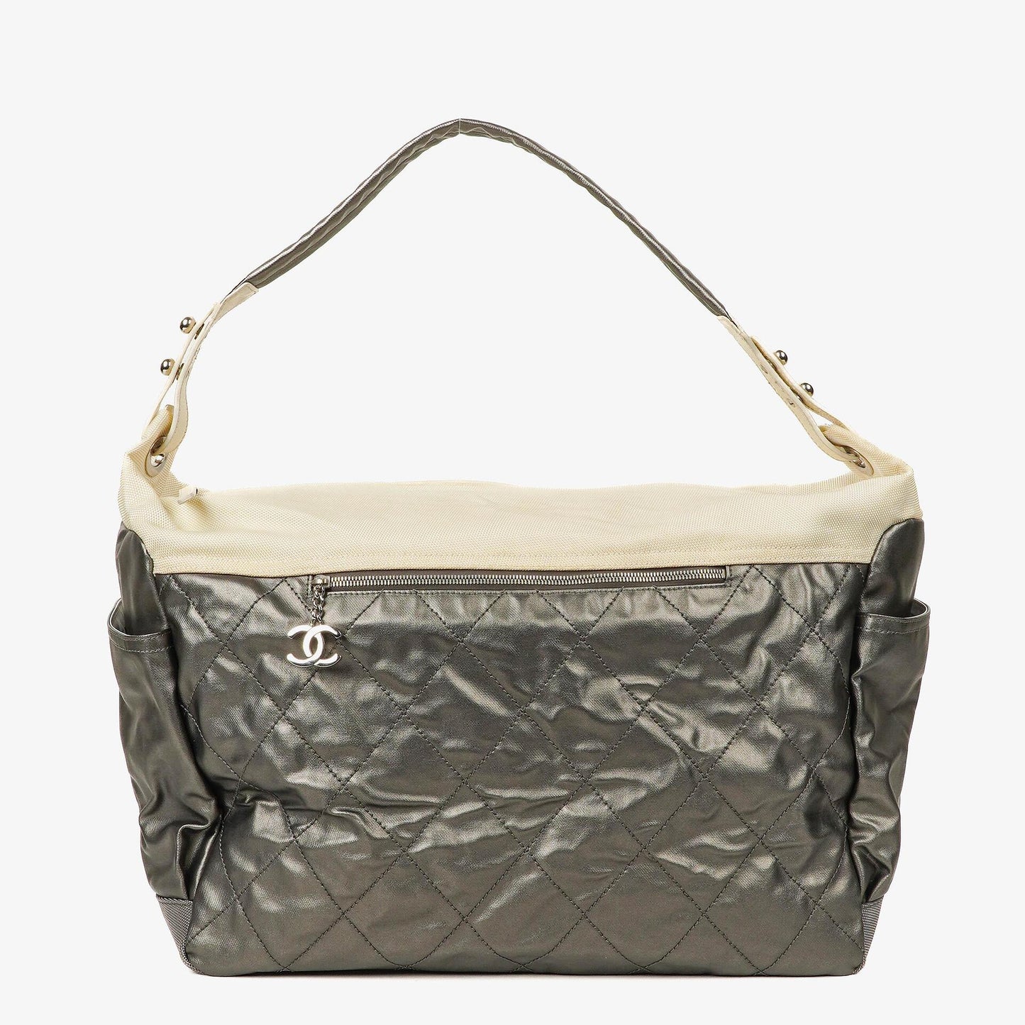 Chanel Paris-Biarritz Silver and Cream Large Hobo Bag