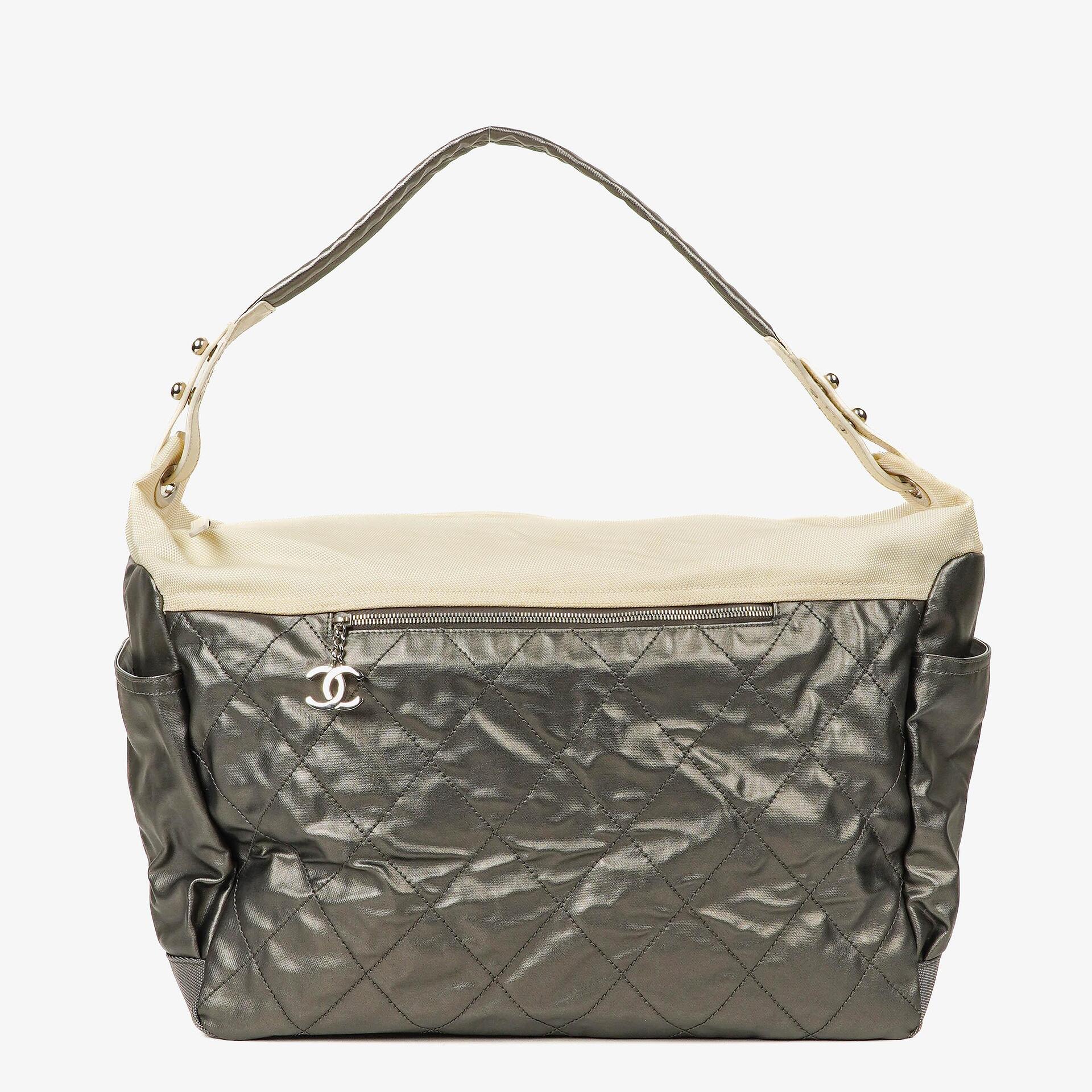 Chanel Paris-Biarritz Silver and Cream Large Hobo Bag