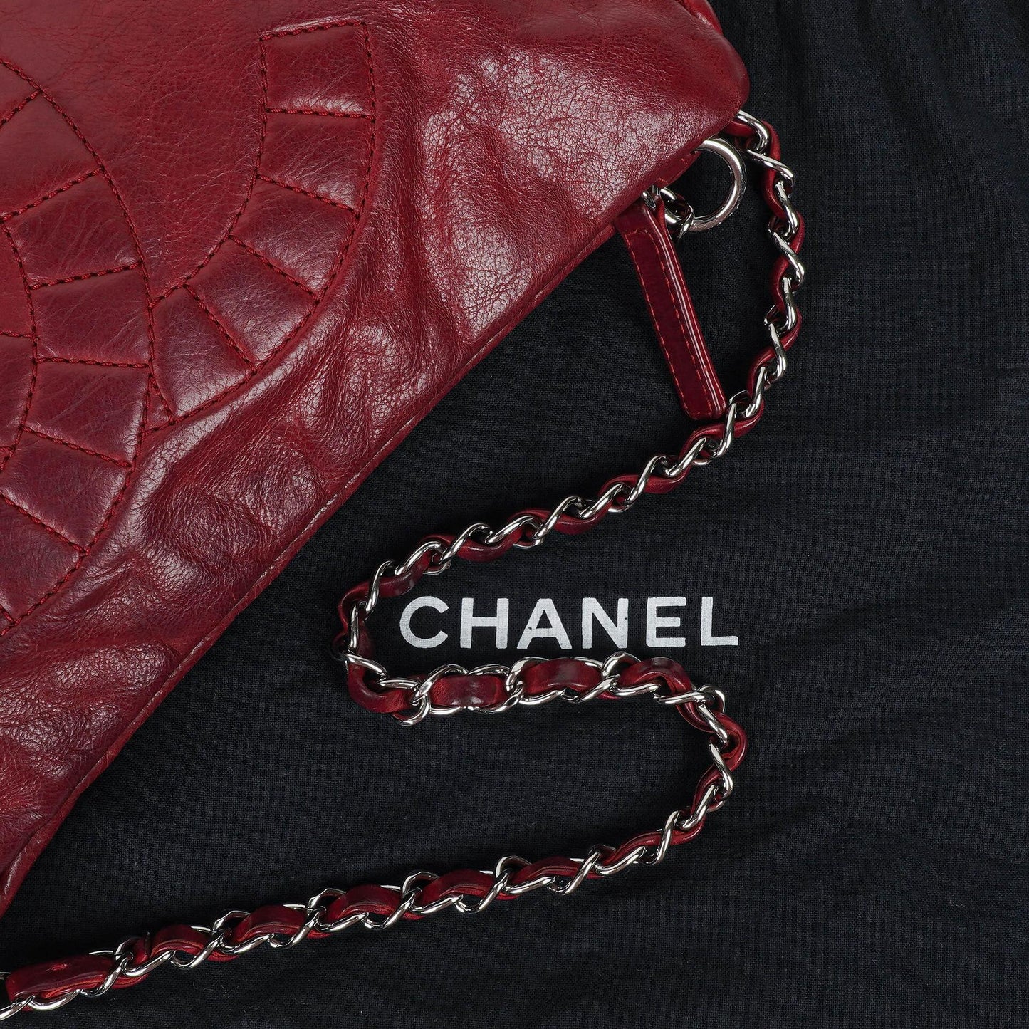 Chanel Paris-Shanghai Red Leather Shoulder Bag
