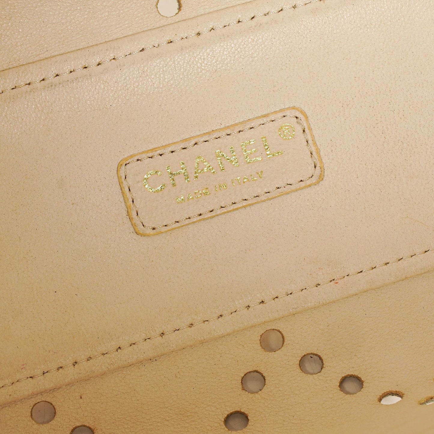 Chanel Perforated CC Quilted Patent Leather Tote Bag
