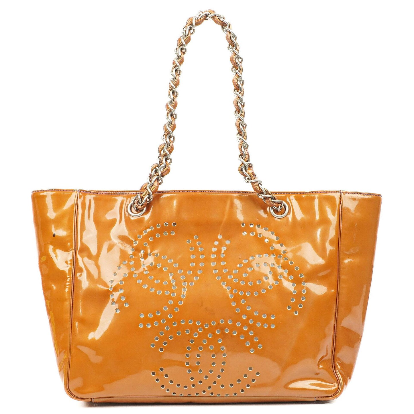 Chanel Perforated CC Patent Leather Shopping Tote Bag, 2000-2002