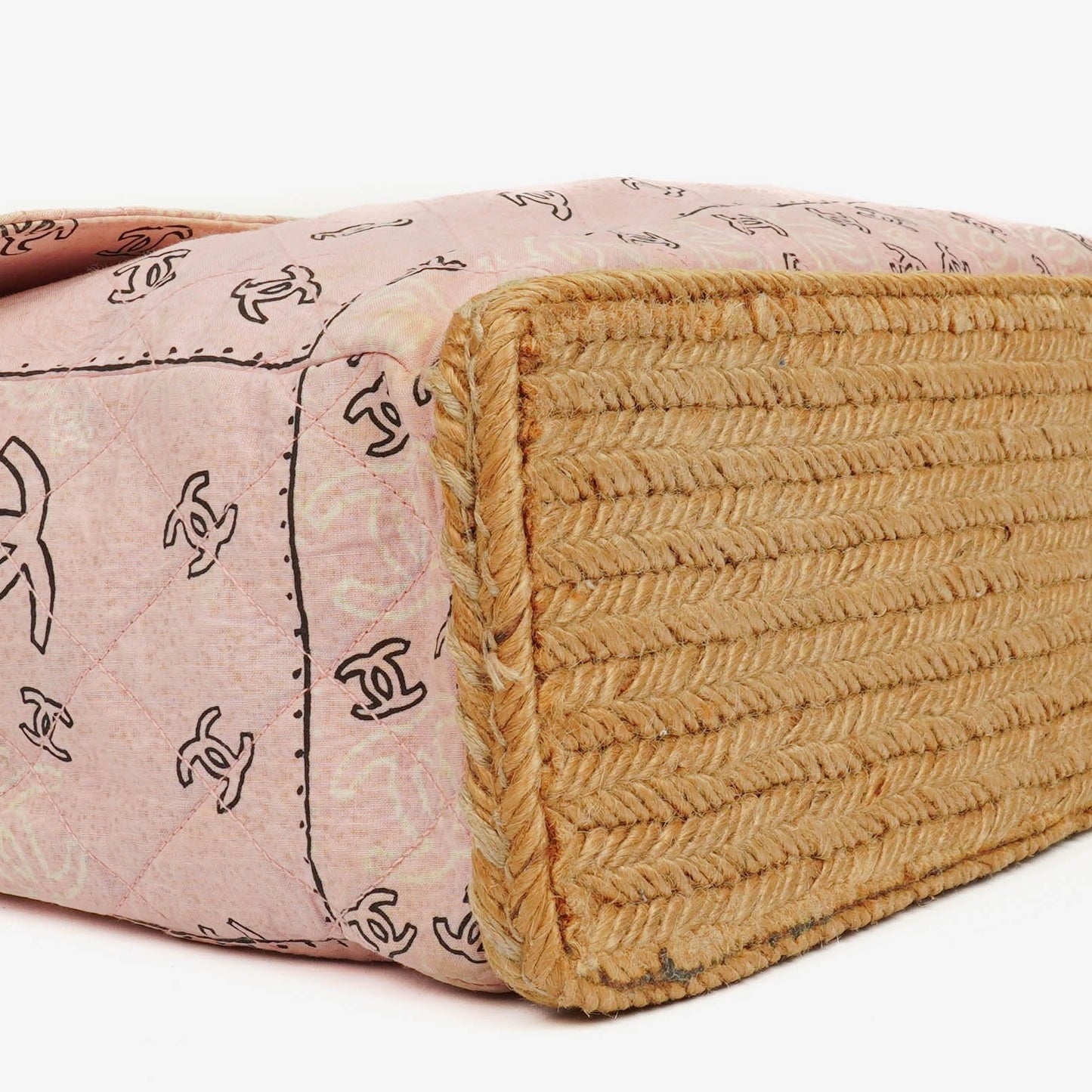 Chanel Pink Bandana Canvas Maxi Single Flap Shoulder Bag