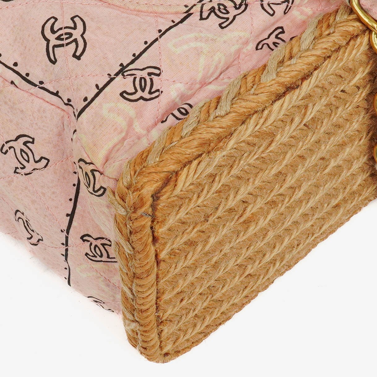 Chanel Pink Bandana Canvas Maxi Single Flap Shoulder Bag