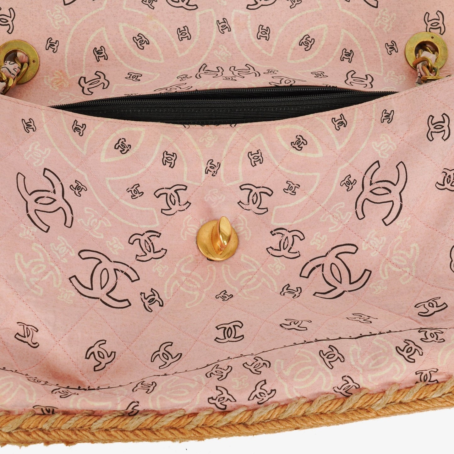 Chanel Pink Bandana Canvas Maxi Single Flap Shoulder Bag