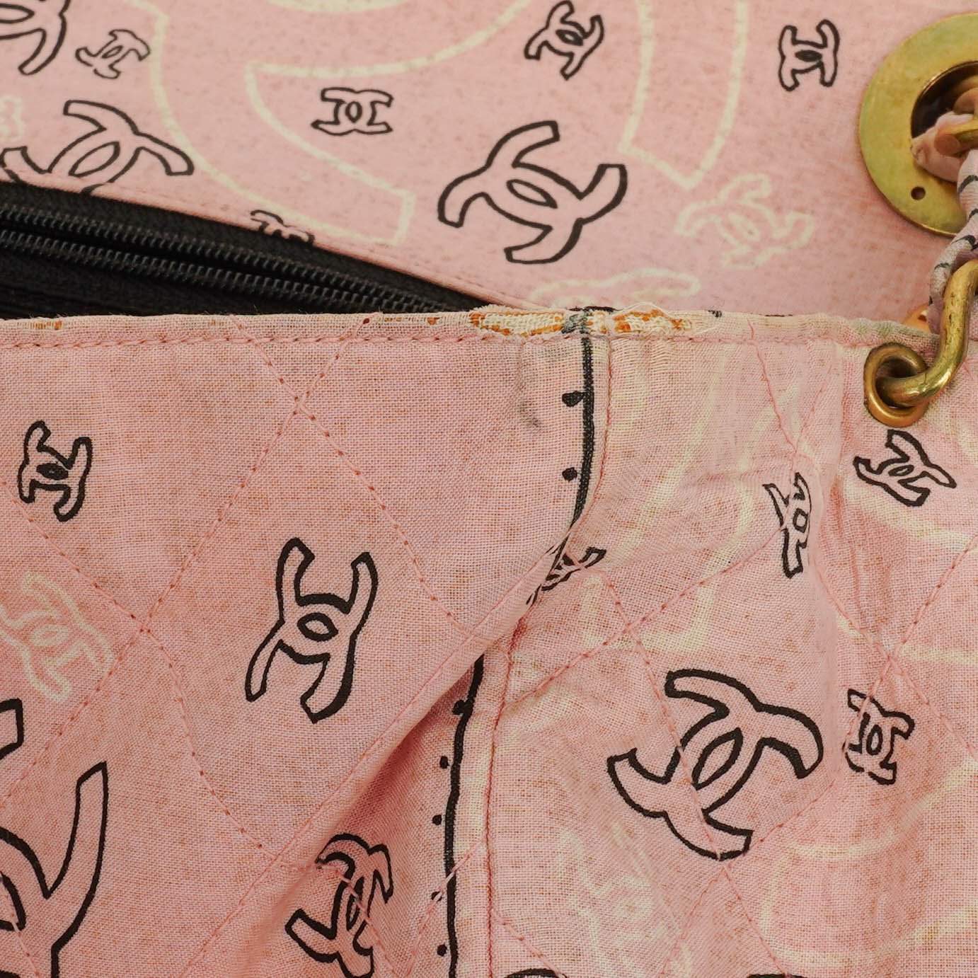 Chanel Pink Bandana Canvas Maxi Single Flap Shoulder Bag