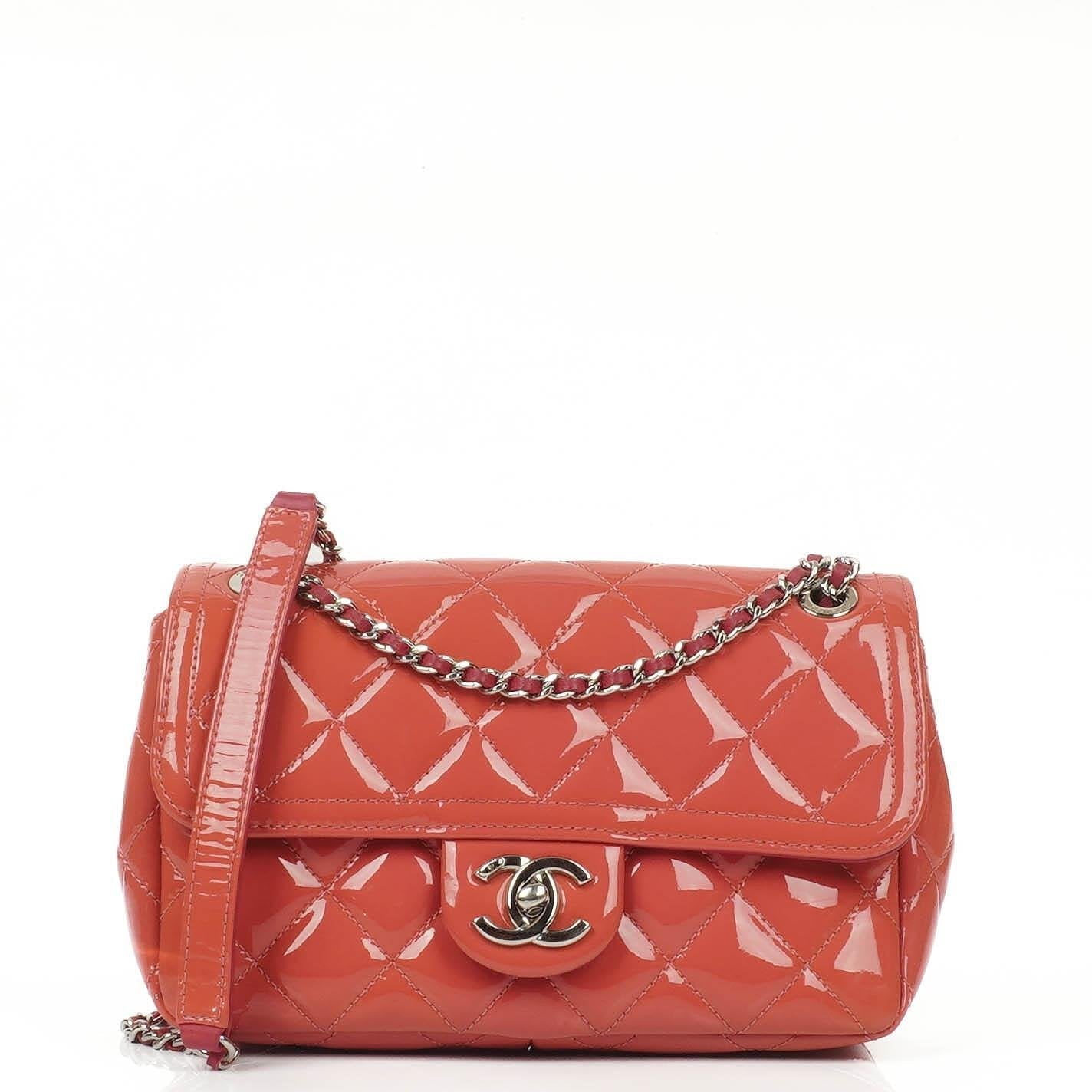 Chanel Pink Patent Calfskin Classic Mini Flap Bag