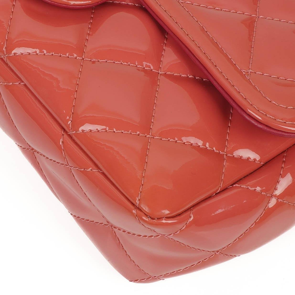 Chanel Pink Patent Calfskin Classic Mini Flap Bag