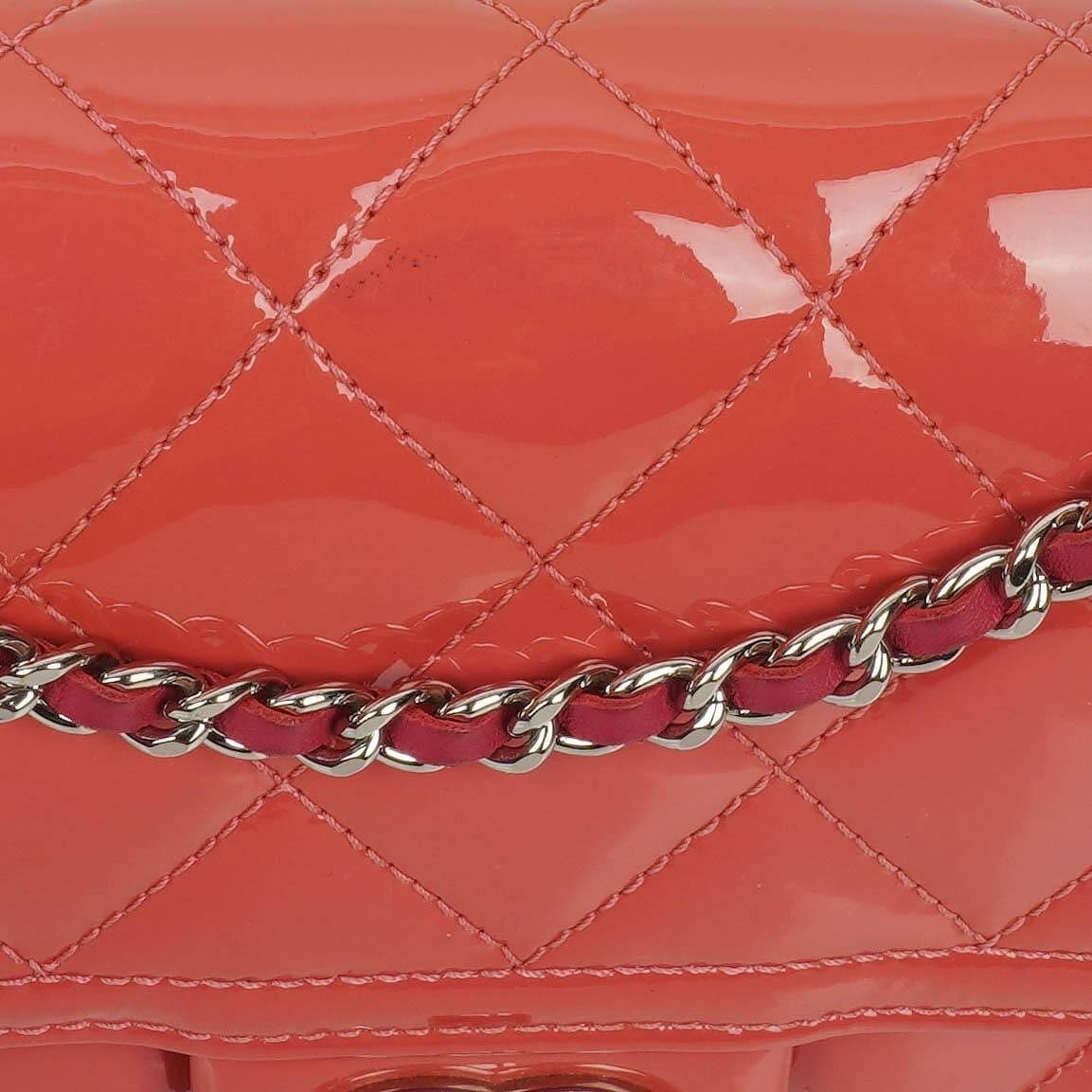 Chanel Pink Patent Calfskin Classic Mini Flap Bag