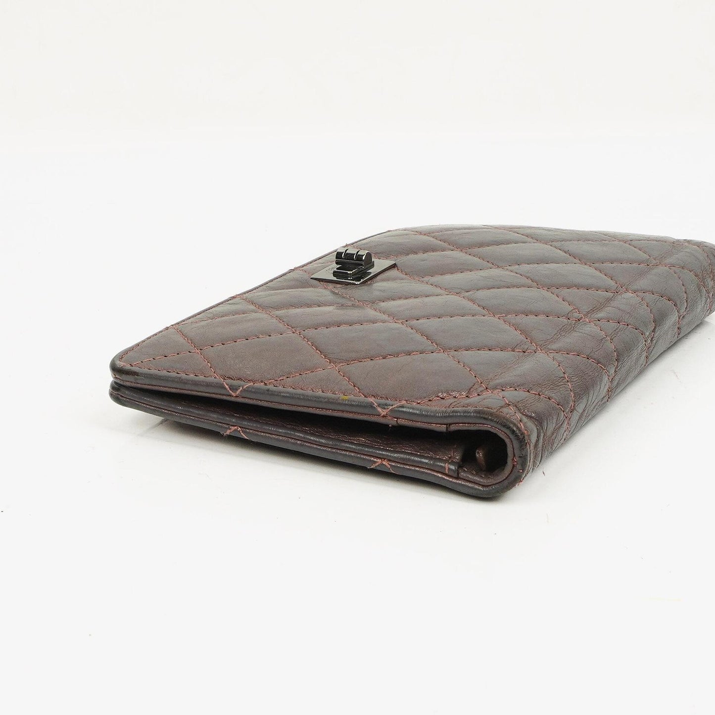 Chanel Purple Quilted Aged Calfskin Reissue 2.55 Yen Wallet
