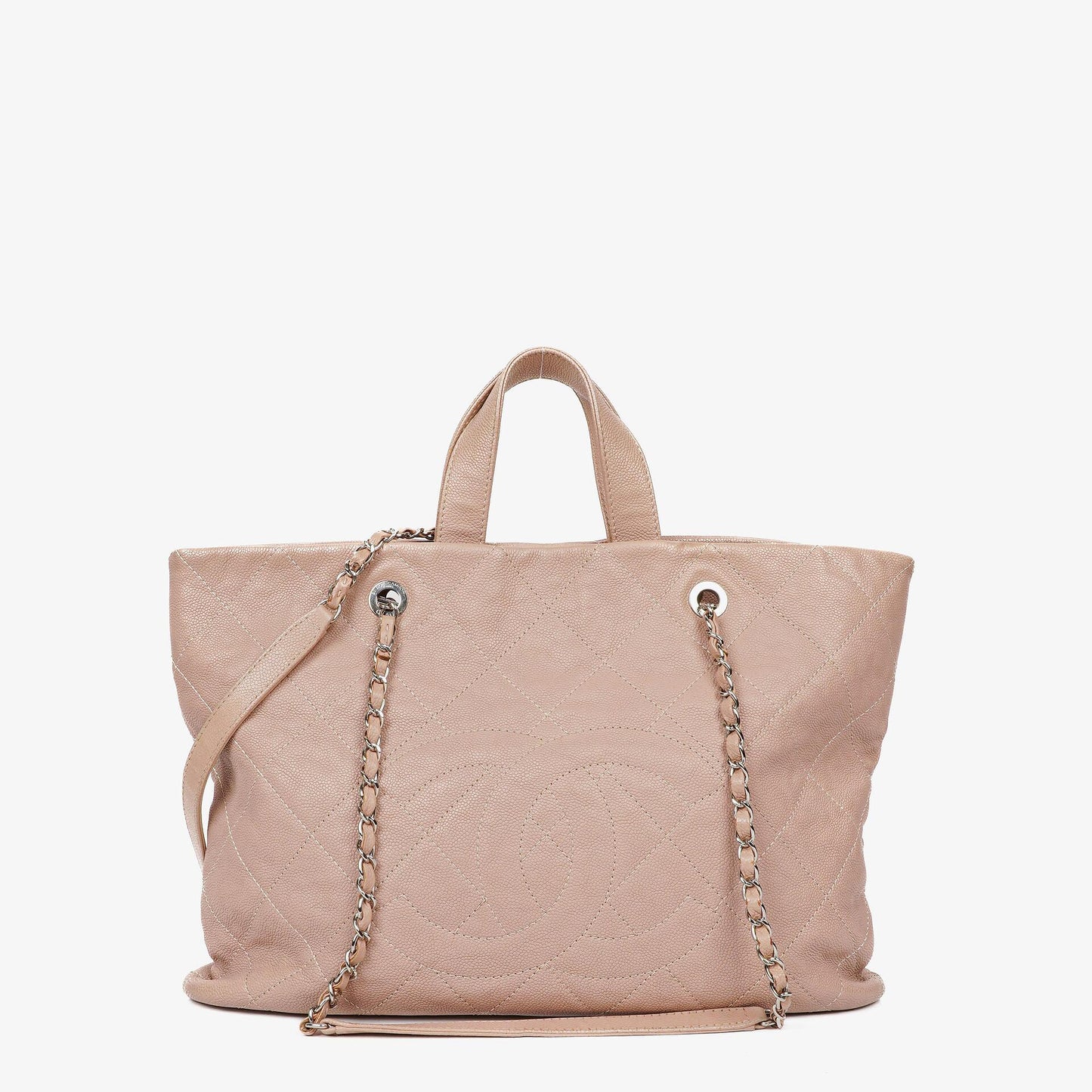 Chanel Quilted Caviar Shopping Tote Bag