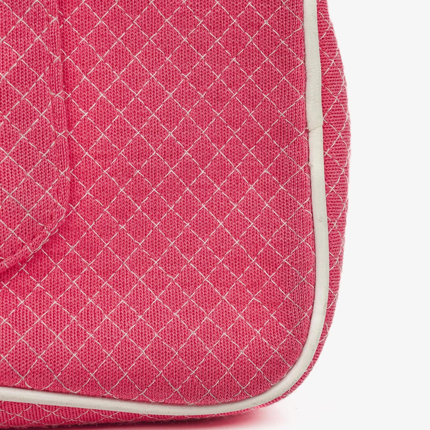 Chanel Quilted Jersey Pink White Single Flap Bag