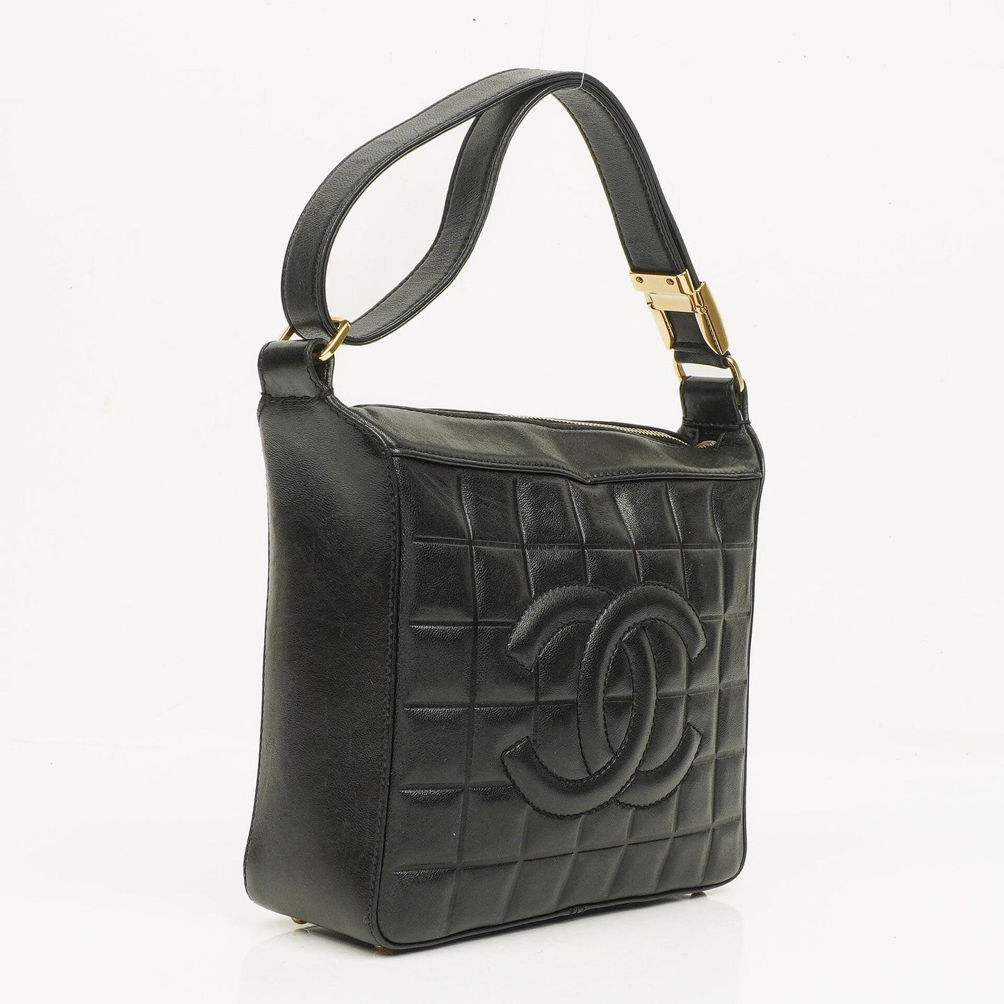 Chanel Quilted Lambskin Black Chocolate Bar Shoulder Bag
