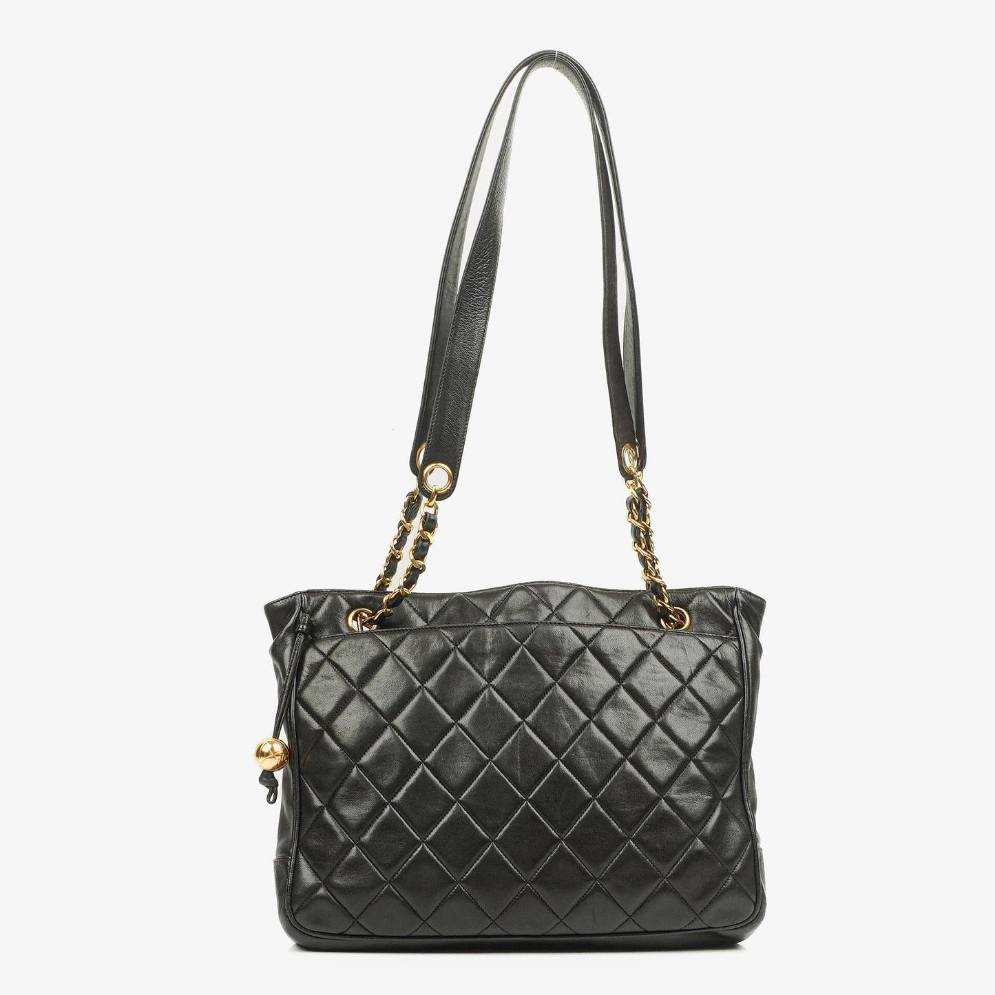 Chanel Quilted Lambskin Shopping Tote Black