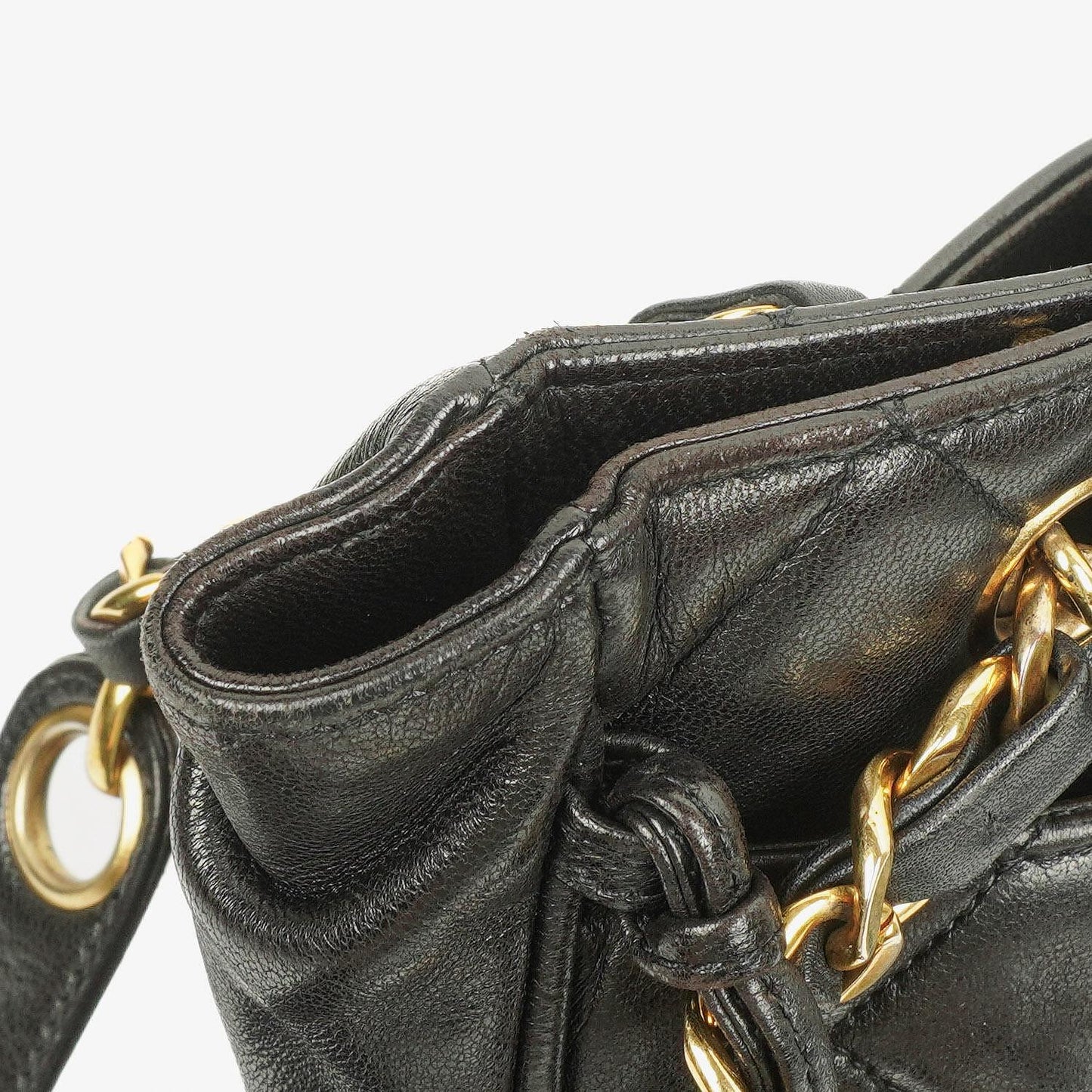 Chanel Quilted Lambskin Shopping Tote Black