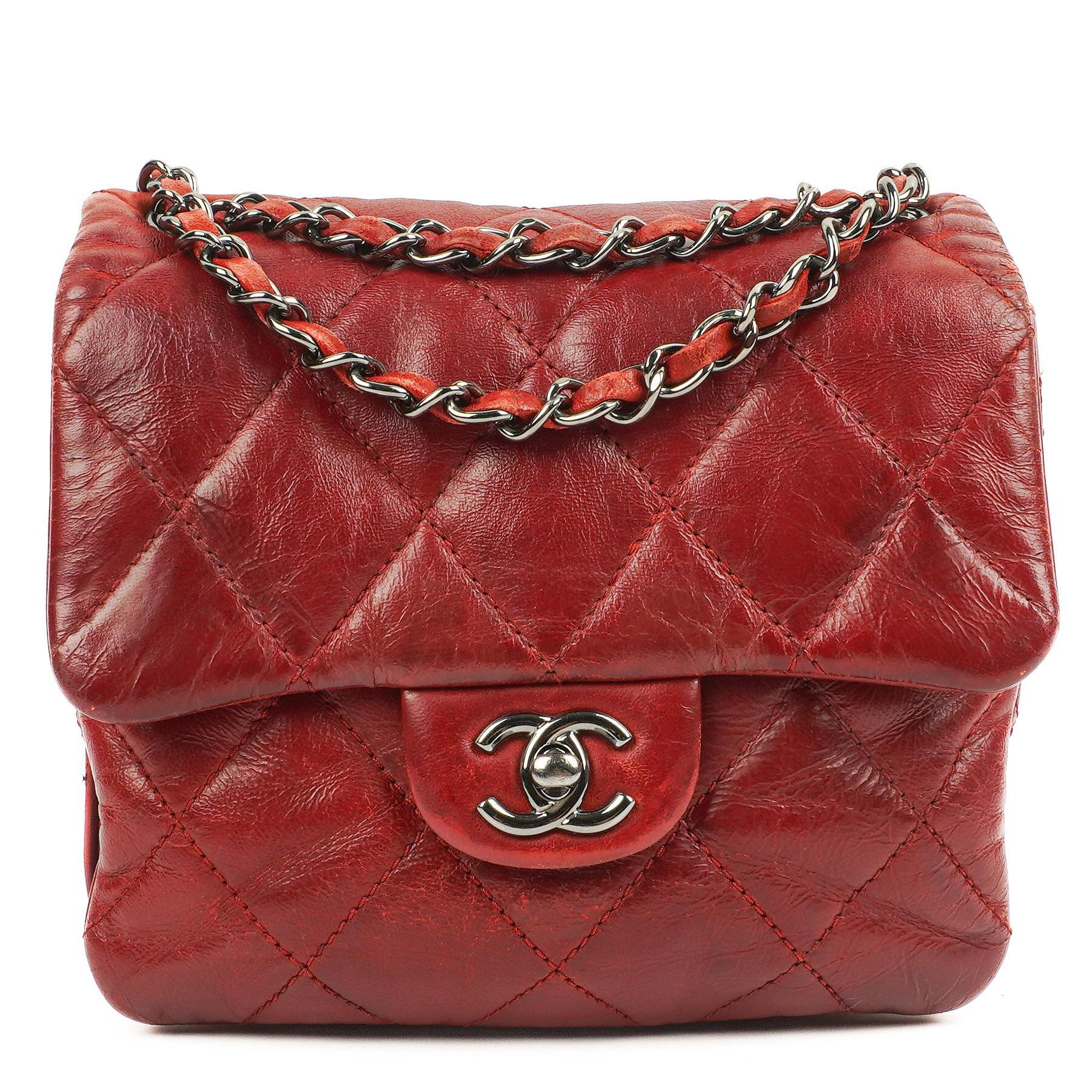 Chanel Quilted Leather Red Mini Chanel 3 Flap Bag