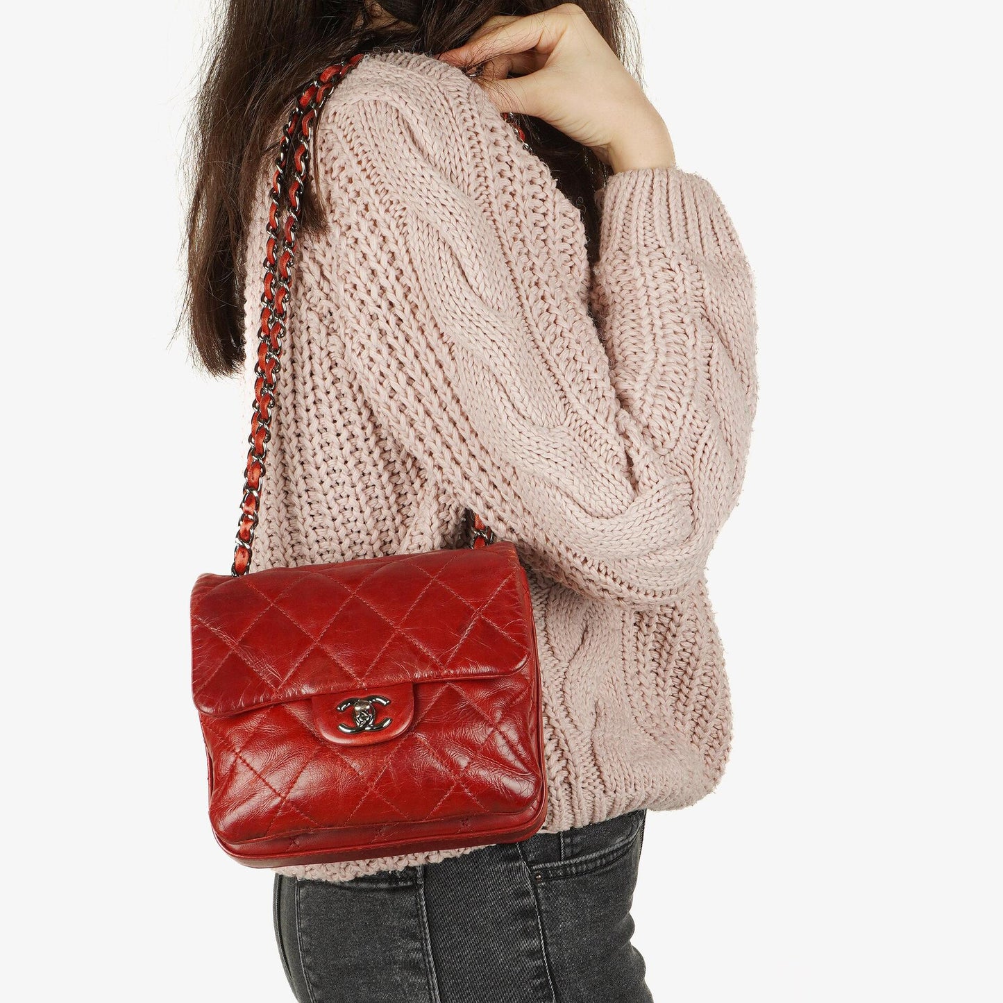 Chanel Quilted Leather Red Mini Chanel 3 Flap Bag