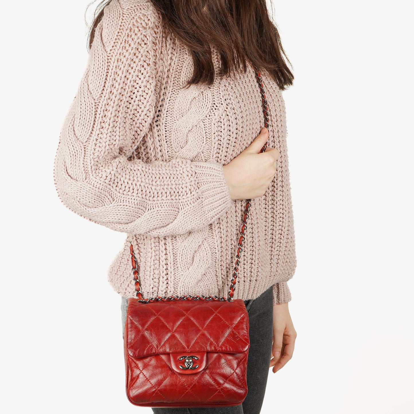 Chanel Quilted Leather Red Mini Chanel 3 Flap Bag