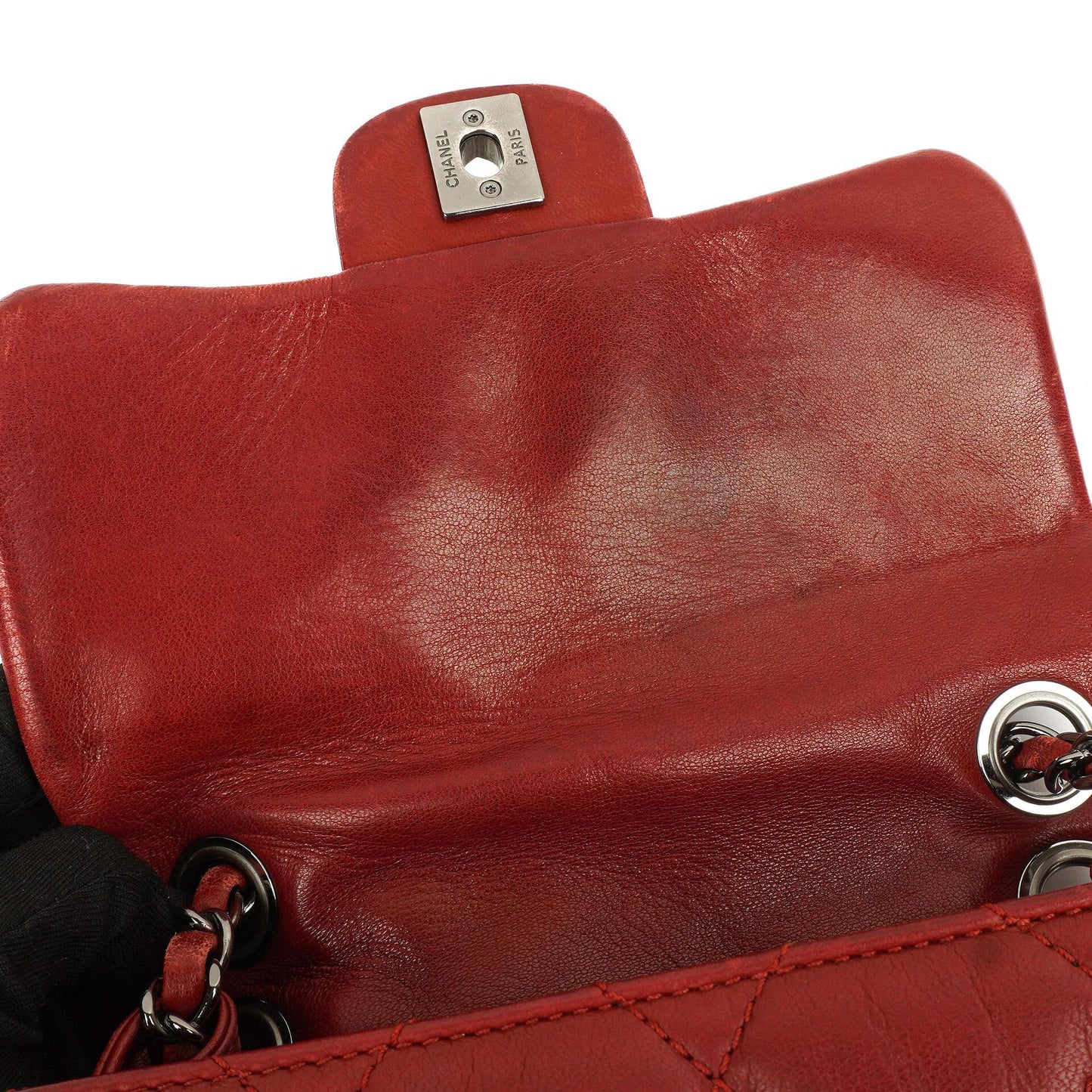 Chanel Quilted Leather Red Mini Chanel 3 Flap Bag