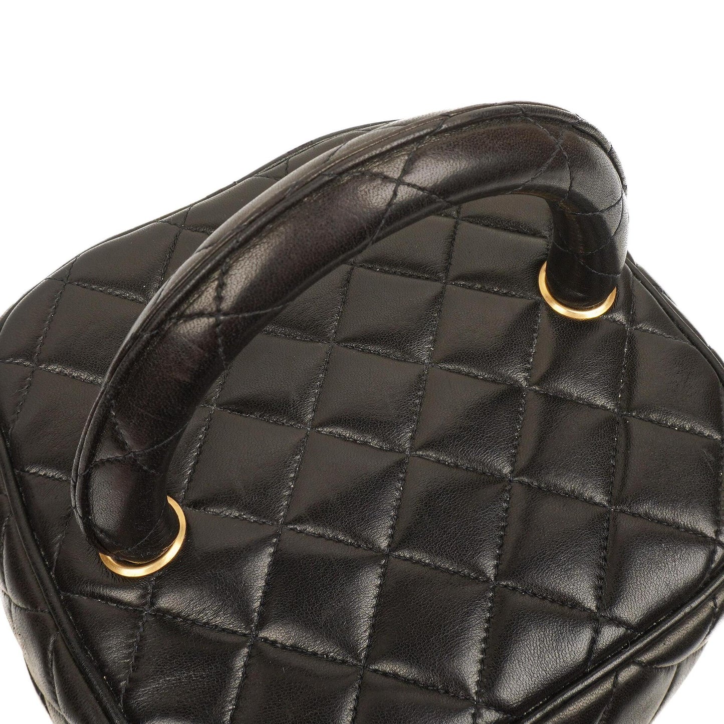 Chanel Dark Brown Quilted Leather Vanity Case