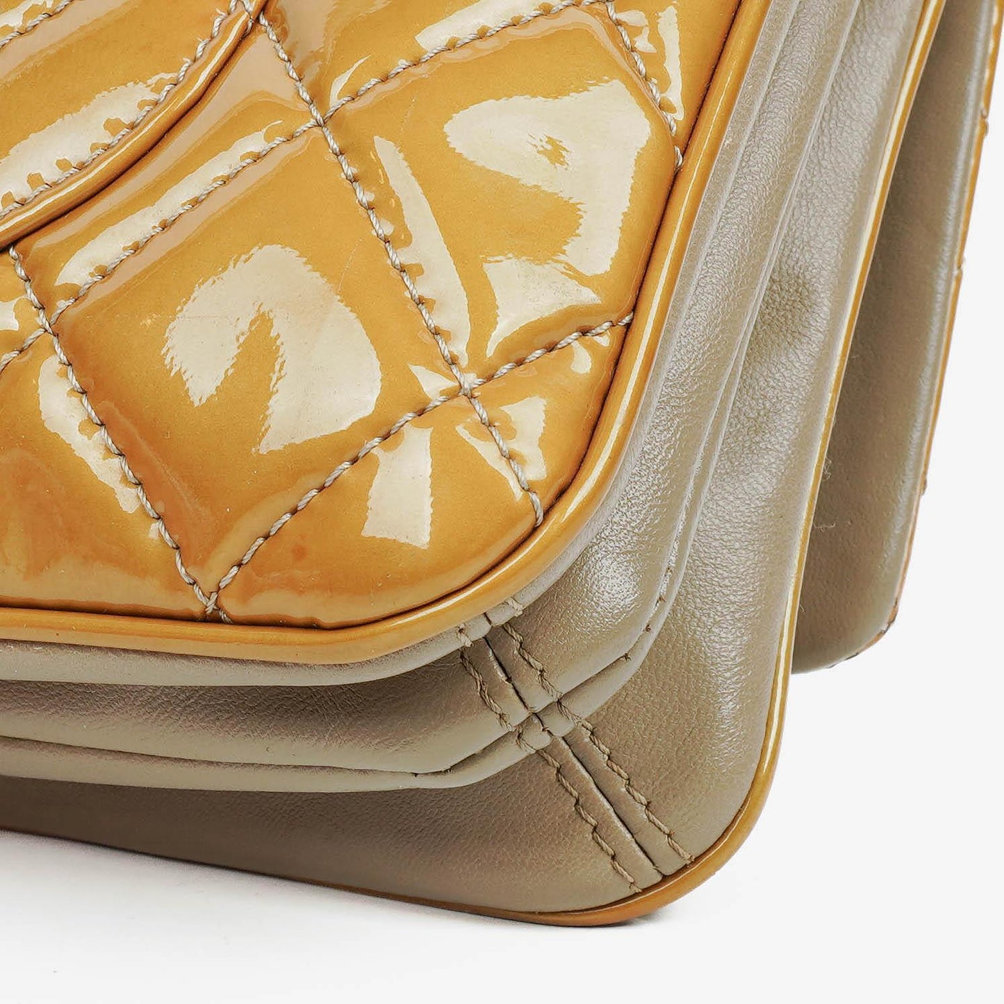 Chanel Quilted Patent Leather Flap Bag With Silver-Tone Hardware