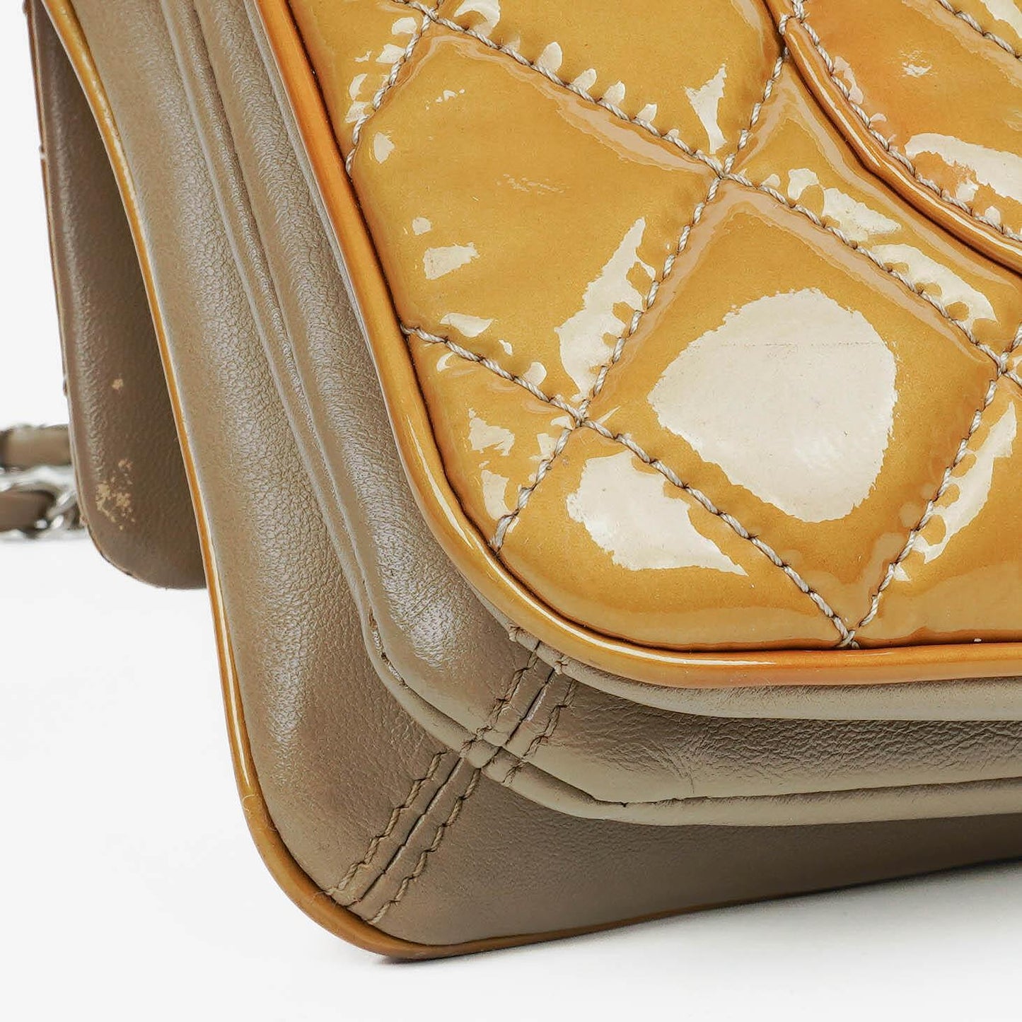 Chanel Quilted Patent Leather Flap Bag With Silver-Tone Hardware
