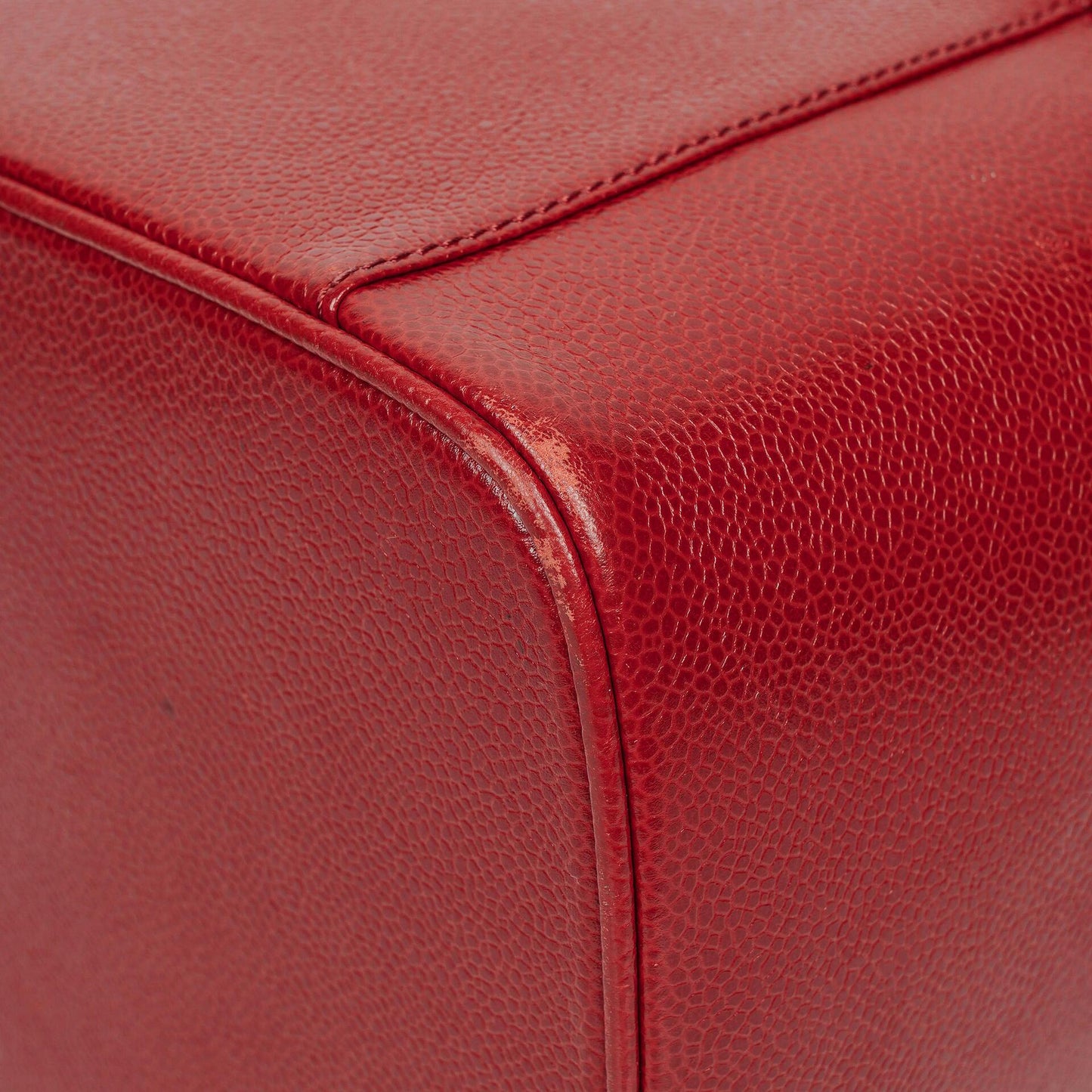 Chanel Red Caviar Leather Vanity Case