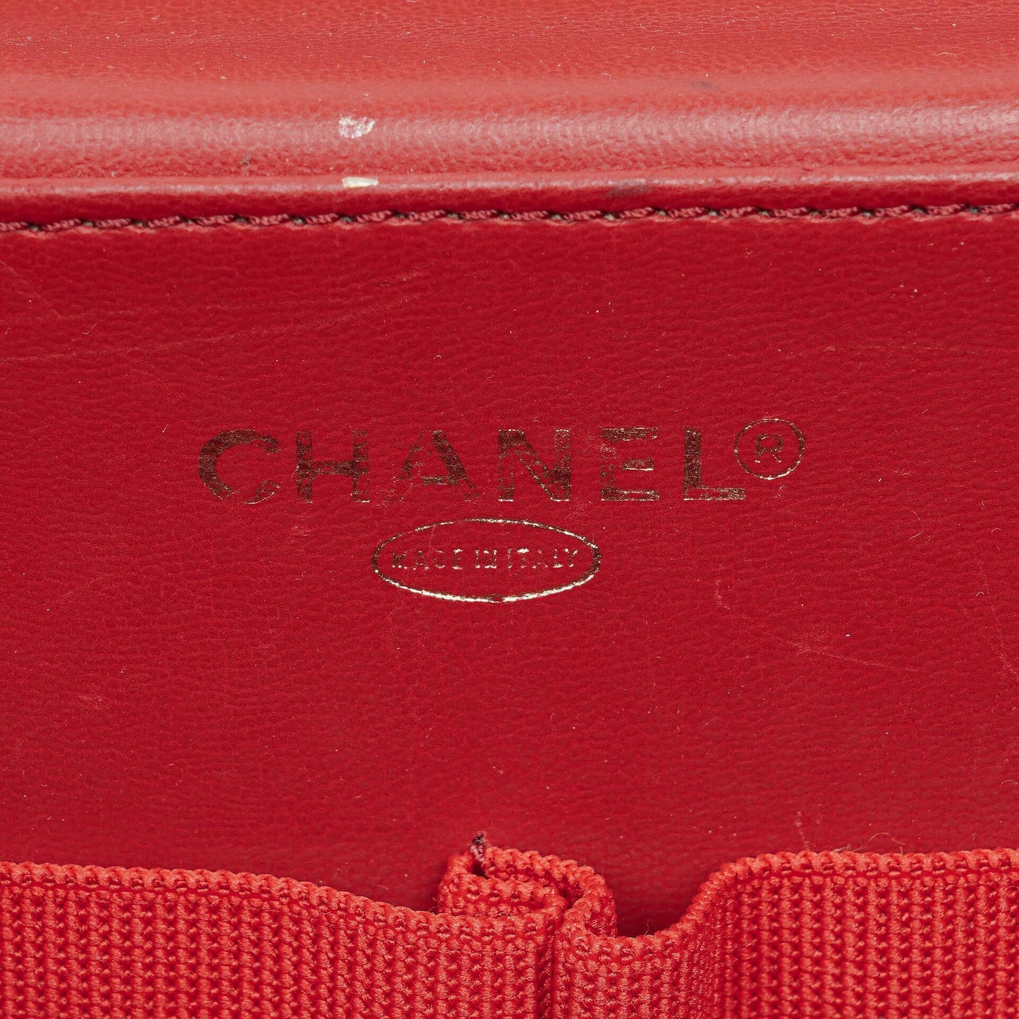 Chanel Red Caviar Leather Vanity Case