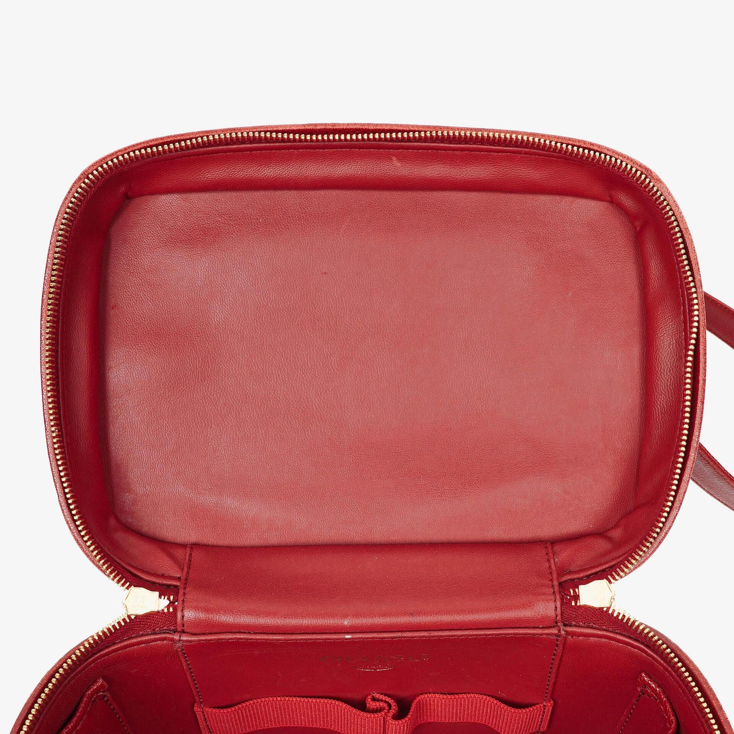 Chanel Red Caviar Leather Vanity Case