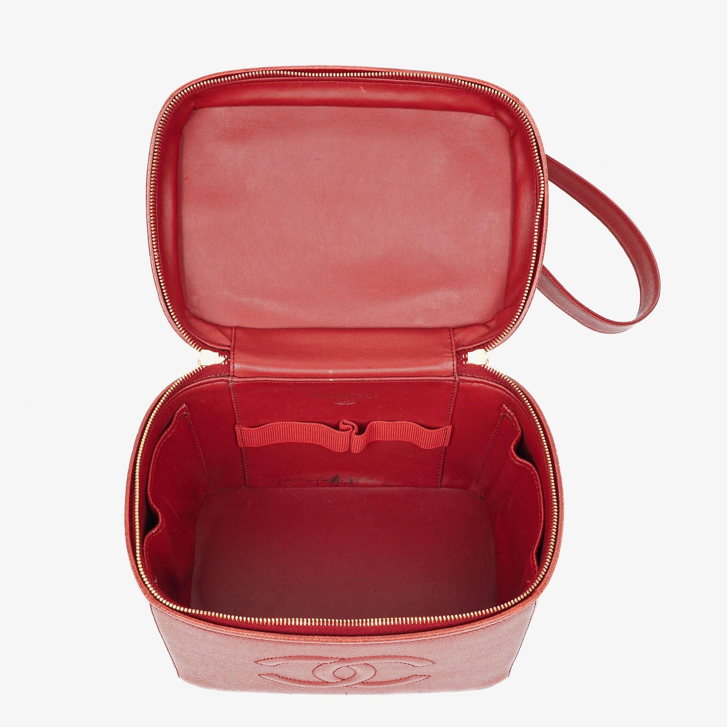 Chanel Red Caviar Leather Vanity Case