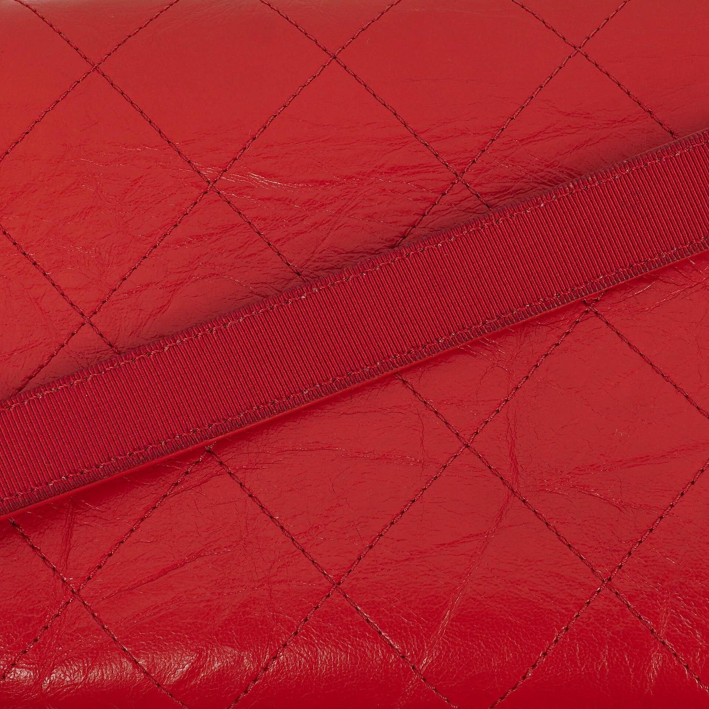 Chanel Red Crumpled Calfskin Flap Bag