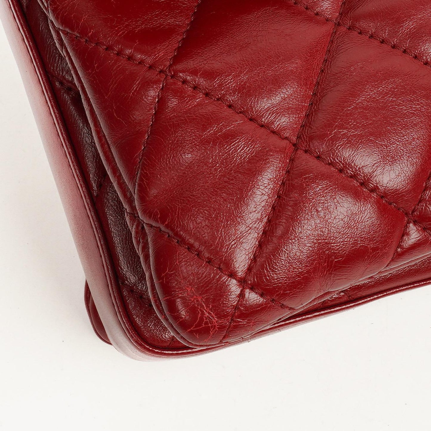 Chanel Red Maxi Lambskin 3 Accordion Flap Bag.