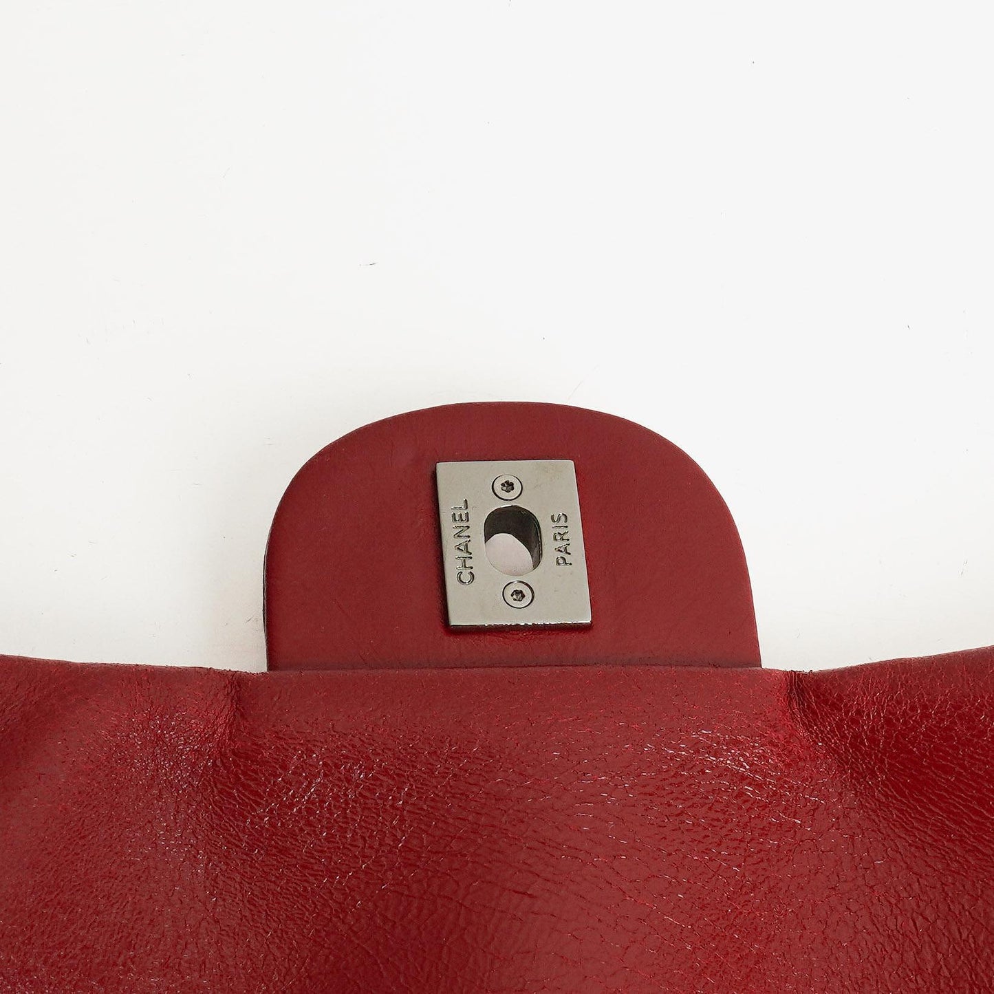 Chanel Red Maxi Lambskin 3 Accordion Flap Bag.