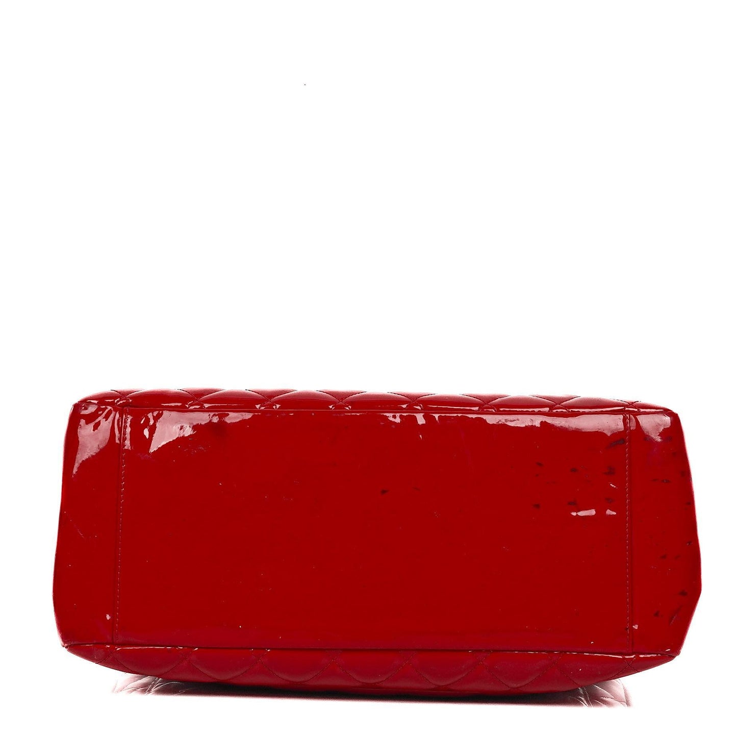 Chanel Red Quilted Patent Leather Grand Shopping Tote Bag