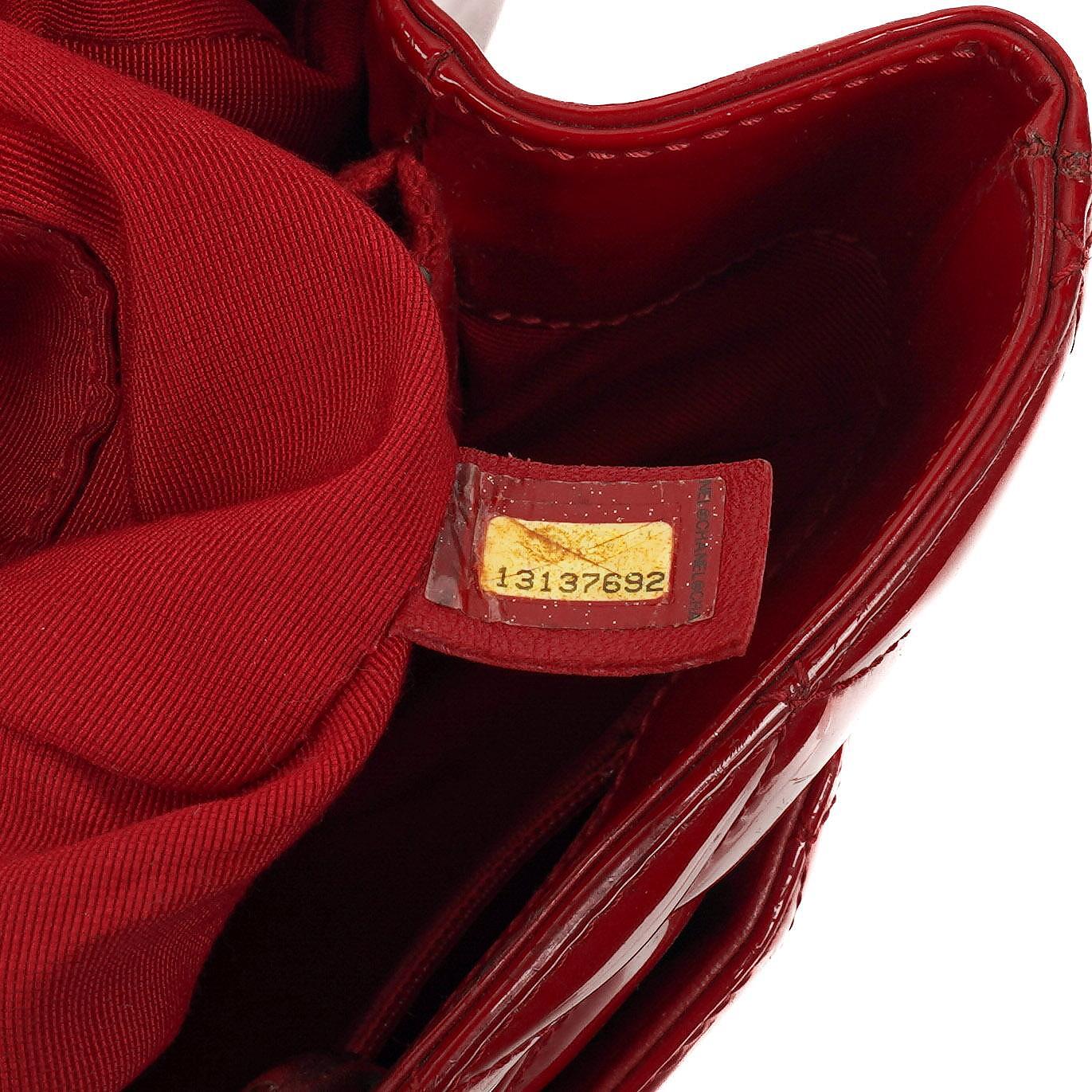Chanel Red Quilted Patent Leather Grand Shopping Tote Bag