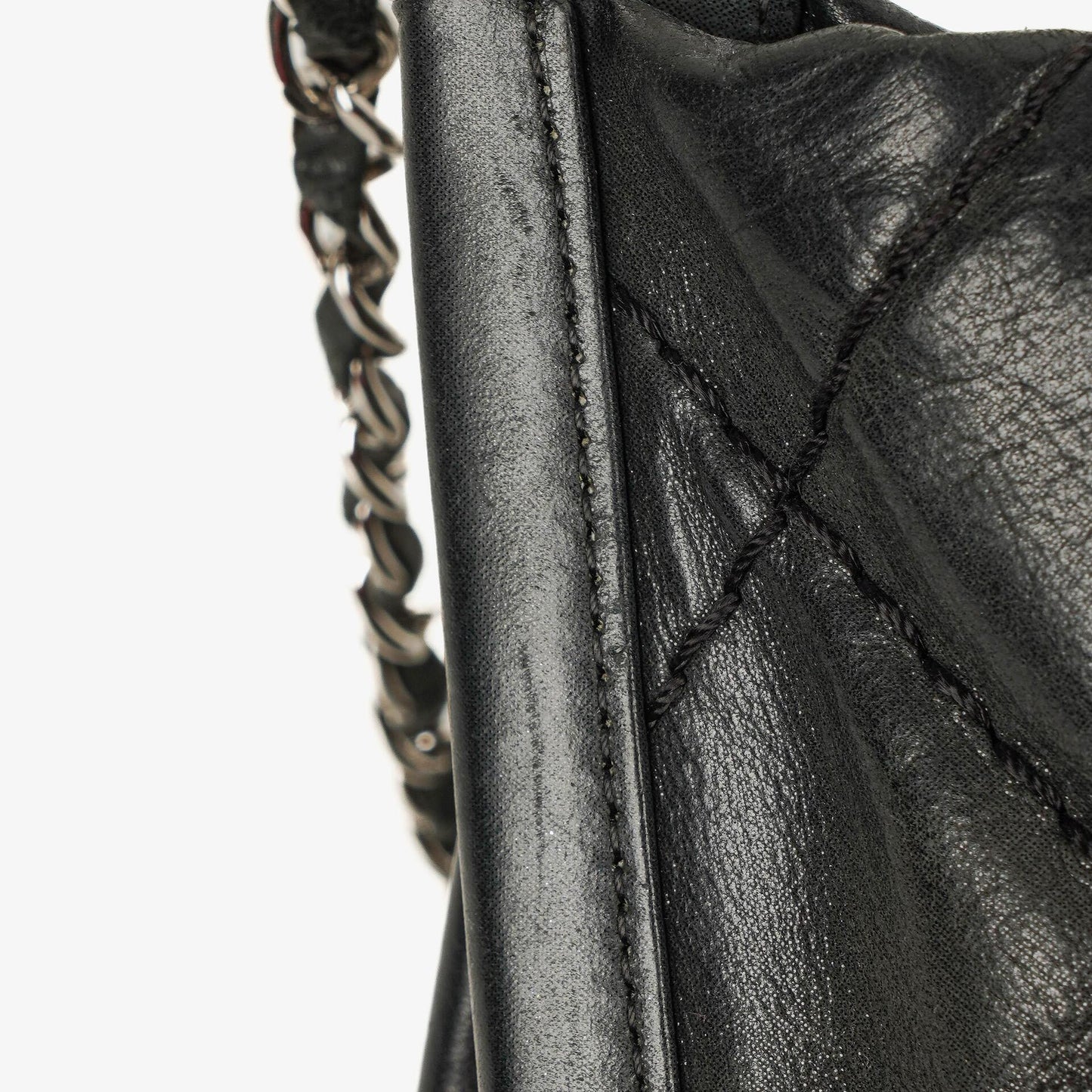 Chanel Sea Hit Medium Black Quilted Iridescent Calfskin Shoulder Bag